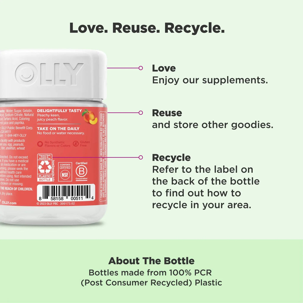 OLLY Probiotic + Prebiotic Gummy, Digestive Support and Gut Health, 500 Million CFUs, Fiber, Adult Chewable Supplement OLLY Au supplements