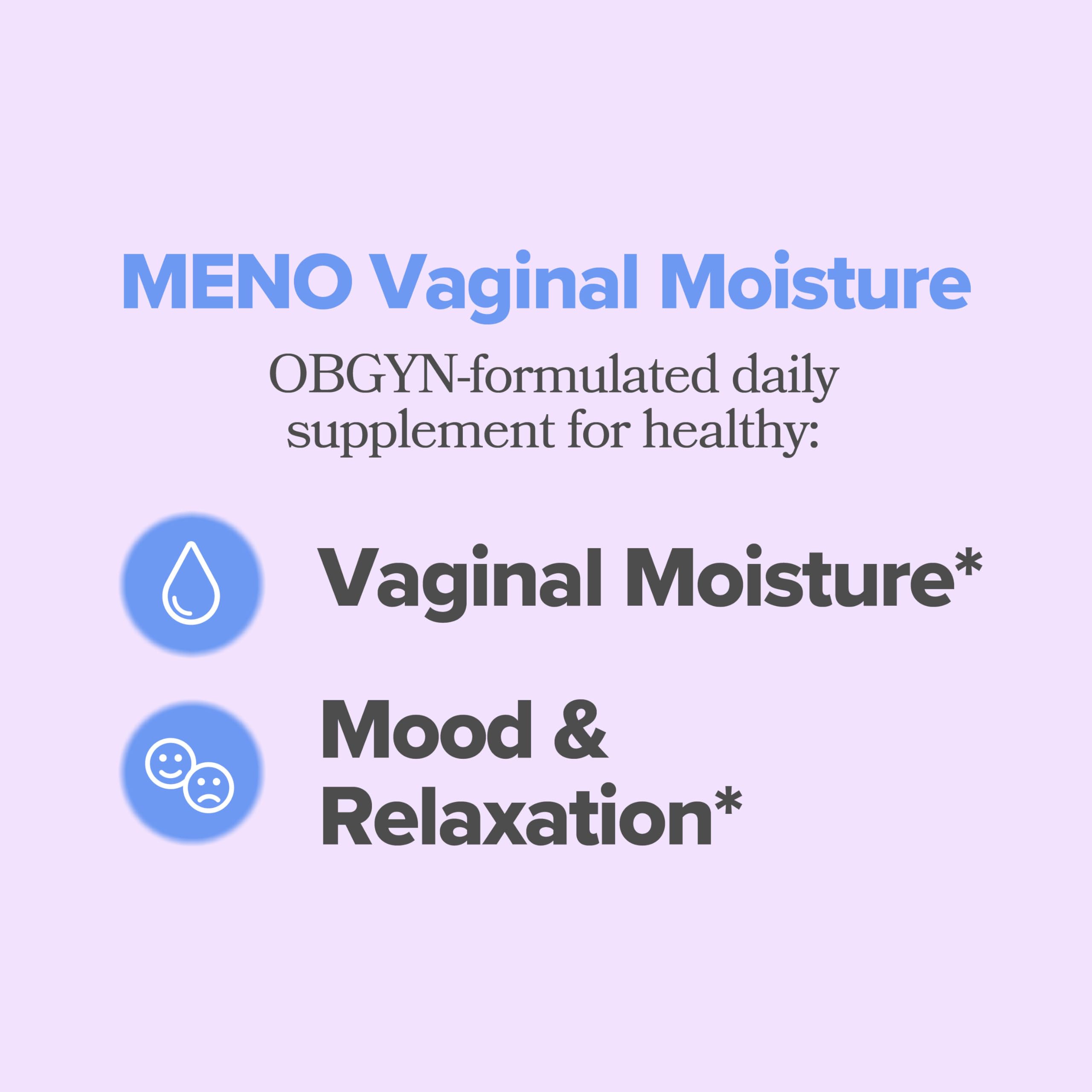 MENO Vaginal Moisture Support Capsules – OBGYN-Formulated to Support Healthy Vaginal Moisture, Mood & Relaxation – Hormone-Free Supplements with Maca Root & Fenugreek Seed Extract – 30 Servings O Positiv Au supplements
