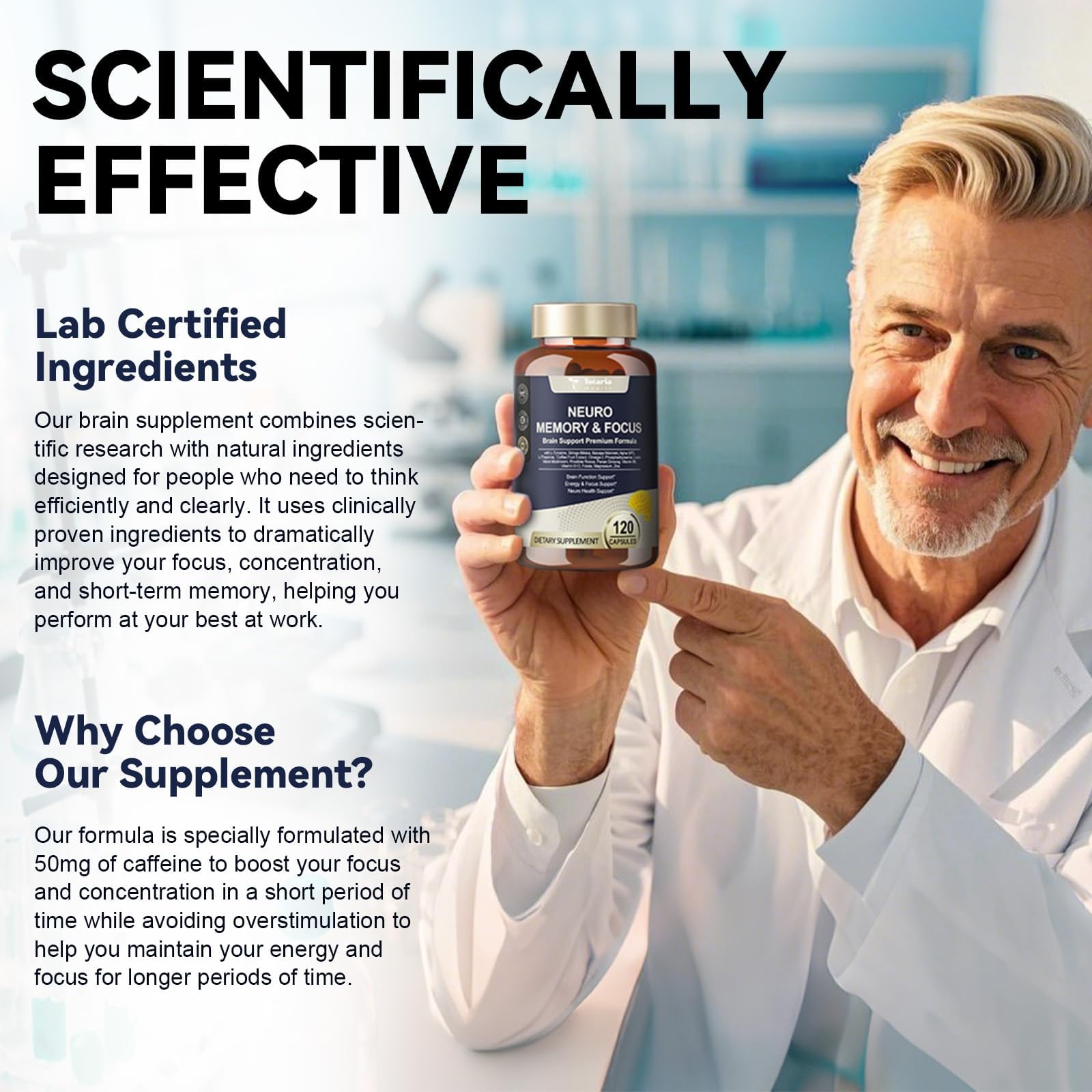 Totaria C-ognitive with Caffeine Pills, L-Tyrosine, Alpha GPC, Ginkgo Biloba, Bacopa Monnieri Brain Supplement for Memory and Focus, Brain Nootropic Support - Non-GMO, Gluten Free (2 Packs) Totaria Au supplements