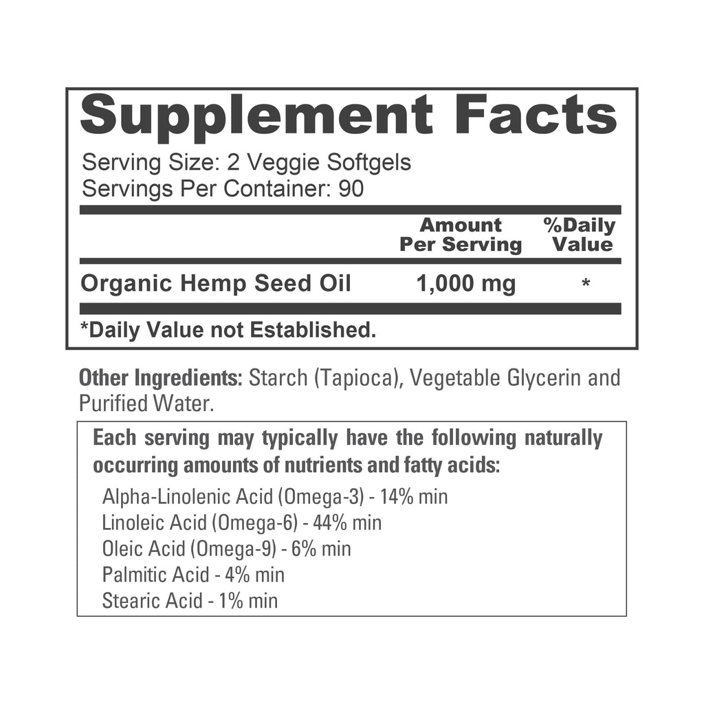 NusaPure Hemp Oil 1,000mg Per Serving, 180 Veggie Softgels, Non-GMO, Vegan NusaPure Au supplements