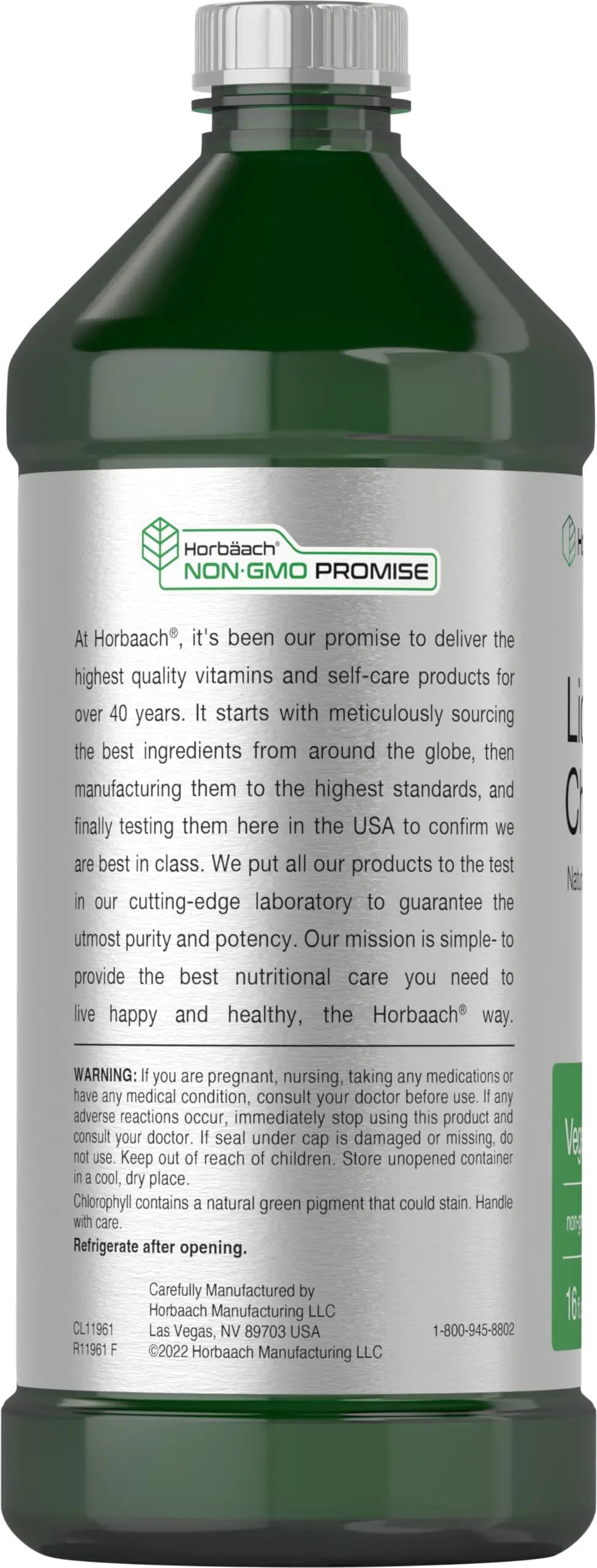Chlorophyll Liquid Drops 100mg | 32 oz (2 x 16 oz Bottles) | Natural Peppermint Flavor Horbäach Au supplements