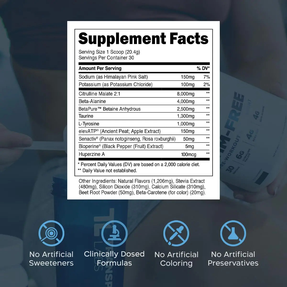 Transparent Labs Stim-Free Pre-Workout - Caffeine & Stim Free Pre Workout Powder Transparent Labs Au supplements