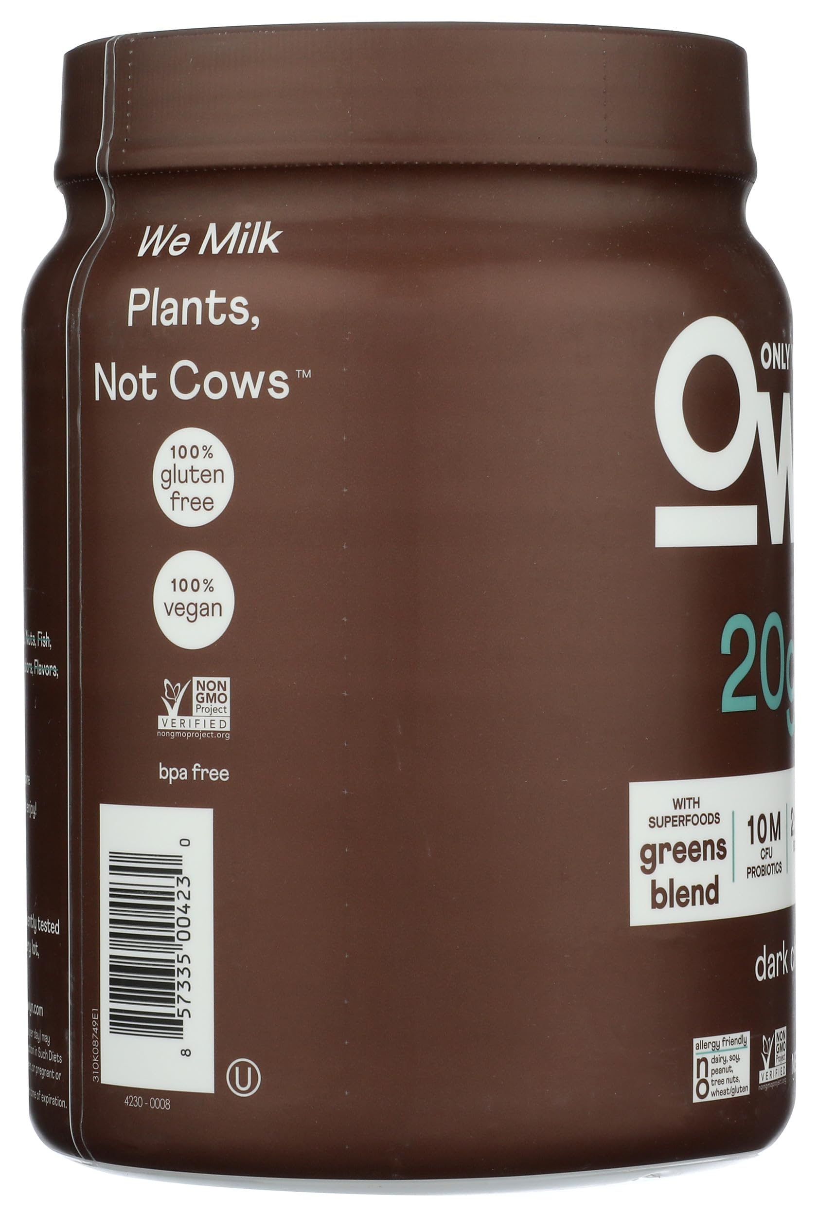 OWYN Only What You Need Plant-Based Protein Powder, Dark Chocolate, 1.17 lbs