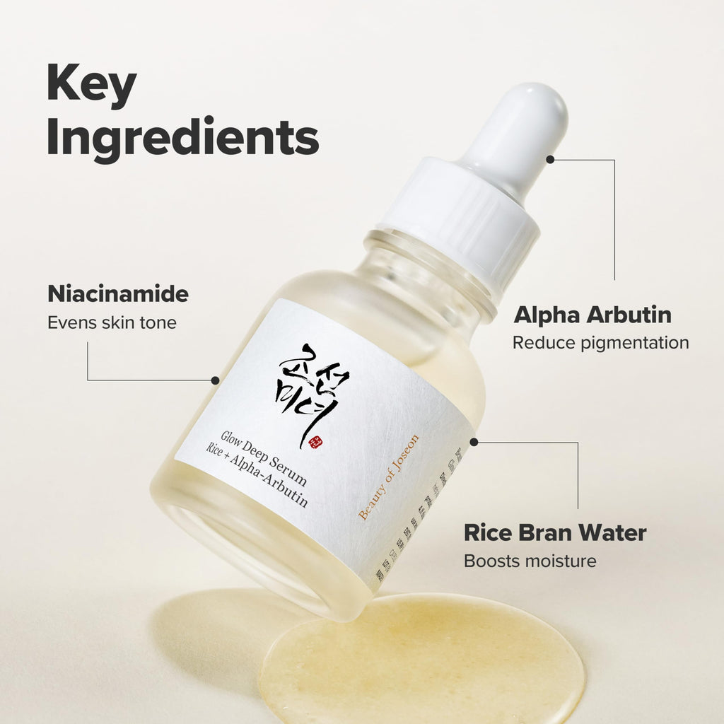 Beauty of Joseon Glow Deep Serum Rice Alpha-Arbutin for Uneven Dull Skin Tone, Daily Korean Skin Care