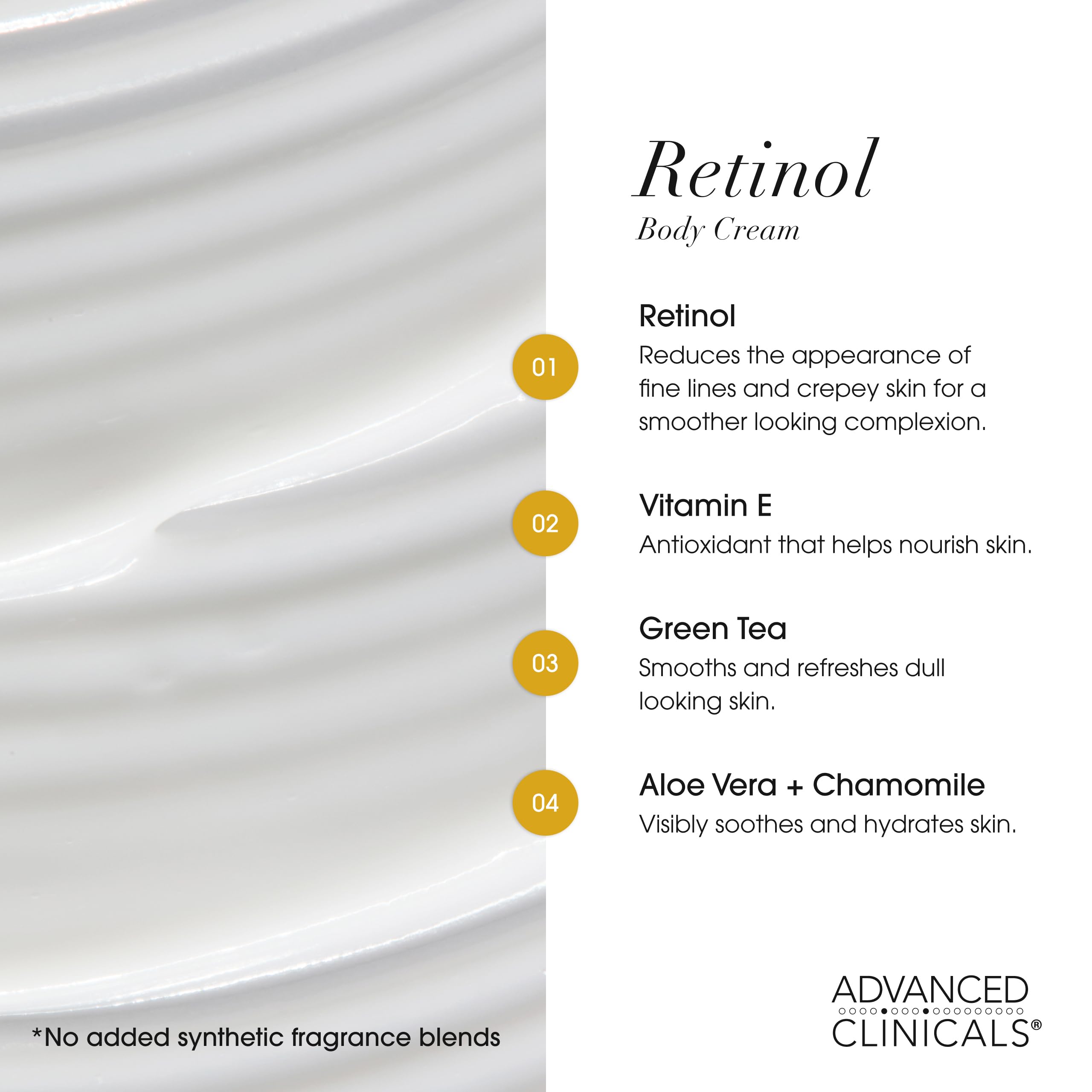 Advanced Clinicals Retinol Body Lotion & Face Moisturizer | Visible Anti Aging Skin Care Retinol Body Cream For Women & Men Targets Look Of Fine Lines