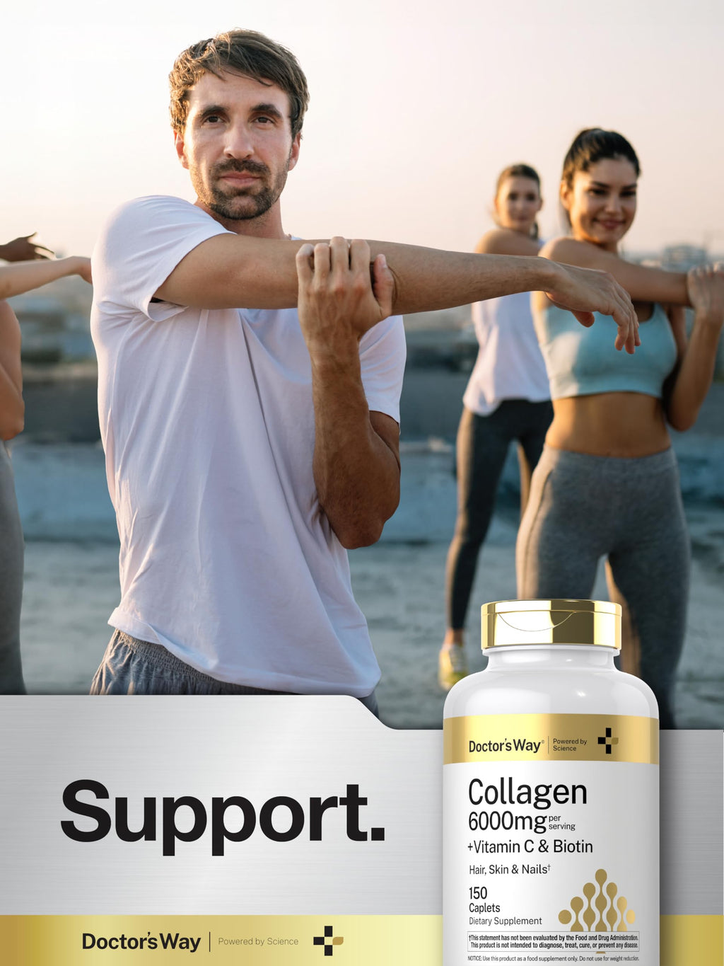Doctor's Way Collagen Complex | 150 Caplets | with Vitamin C and Biotin | Non-GMO, Gluten Free Supplement
