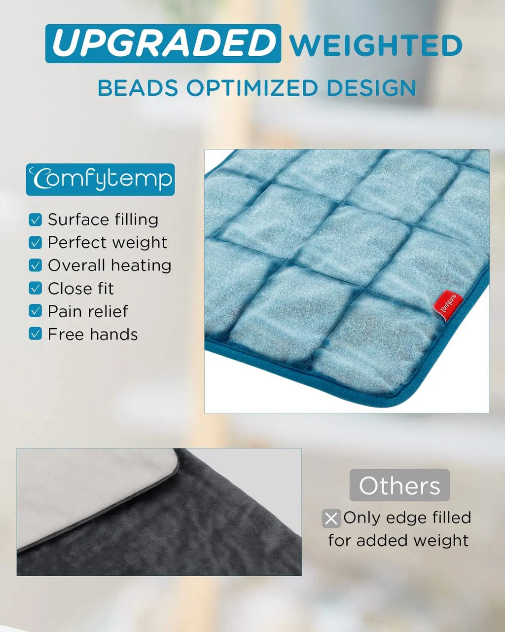 Comfytemp Full Weighted Heating Pad for Back Pain & Cramps Relief, 2.2lb Large Electric Comfytemp Au supplements