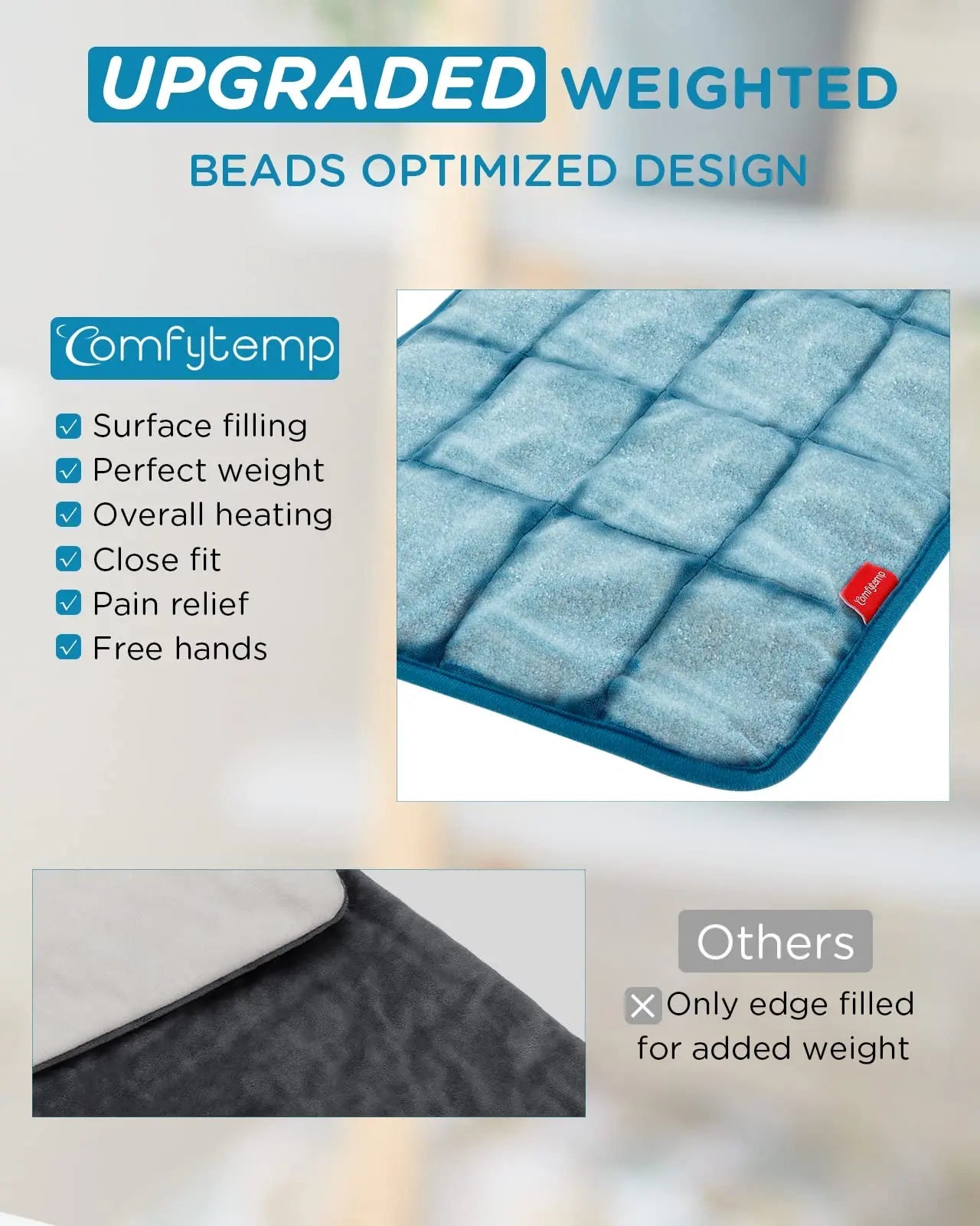 Comfytemp Full Weighted Heating Pad for Back Pain & Cramps Relief, 2.2lb Large Electric Comfytemp Au supplements