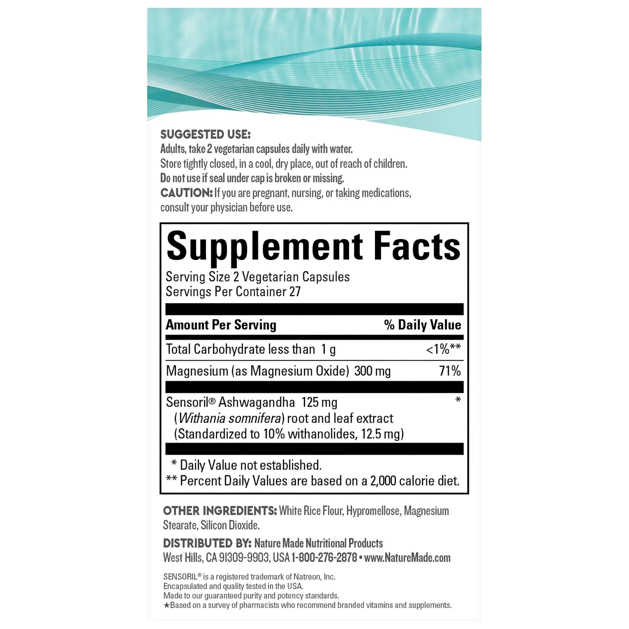 Nature Made Wellblends Calm & Relax, Ashwagandha 125 mg, Magnesium 300 mg Nature Made Au supplements