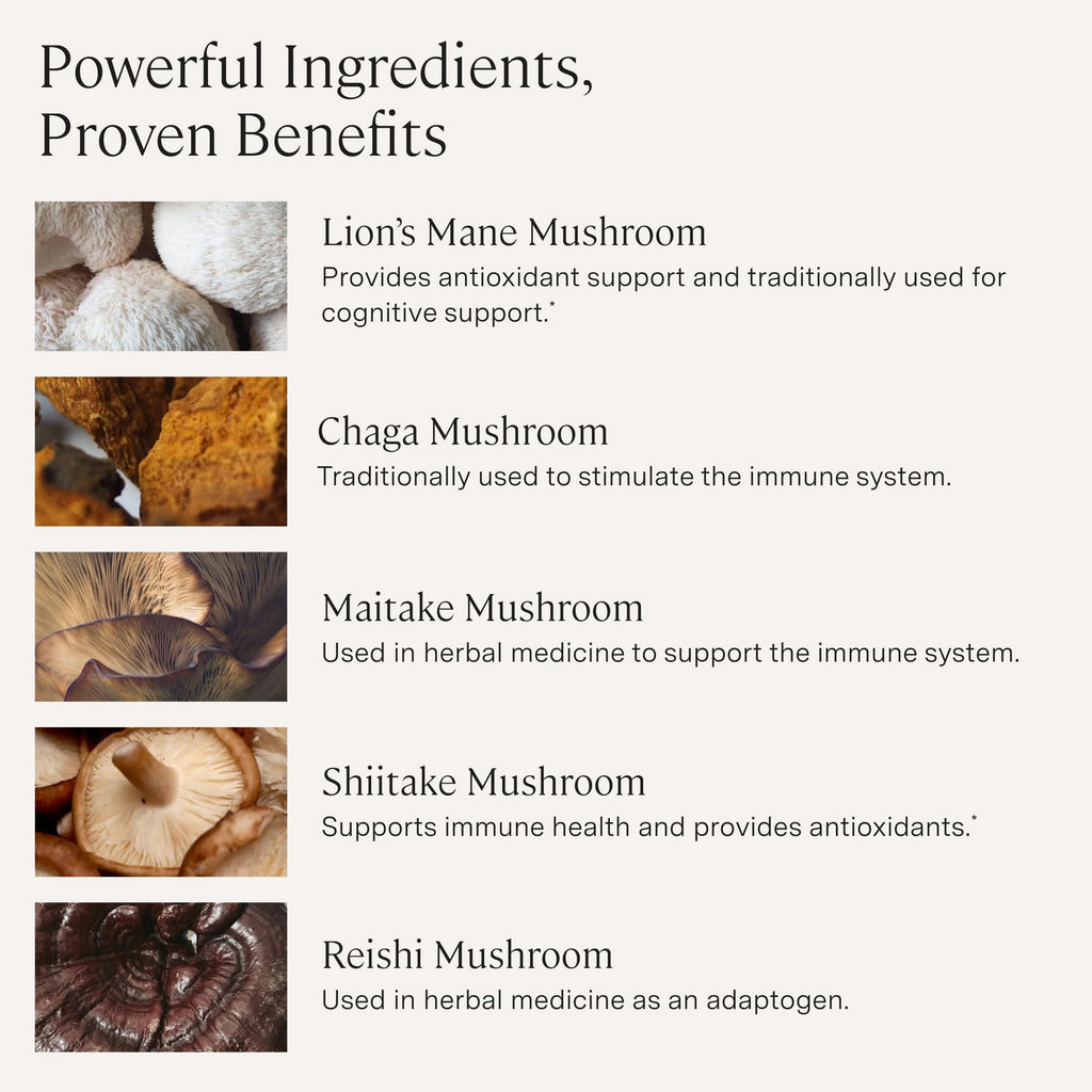 Stonehenge Health Dynamic Mushrooms 1,400 mg – 5 Mushroom Complex (Lion’s Mane, Reishi, Chaga, Maitake, Shiitake) – 100% Fruiting Bodies, Nootropic – Brain, Memory, Focus & Immune Support – 60 Caps Stonehenge Health Au supplements