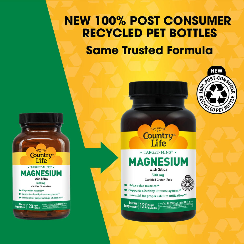Target-Mins Magnesium with Silica 300 mg 120 Vegetarian Capsules Country Life Au supplements