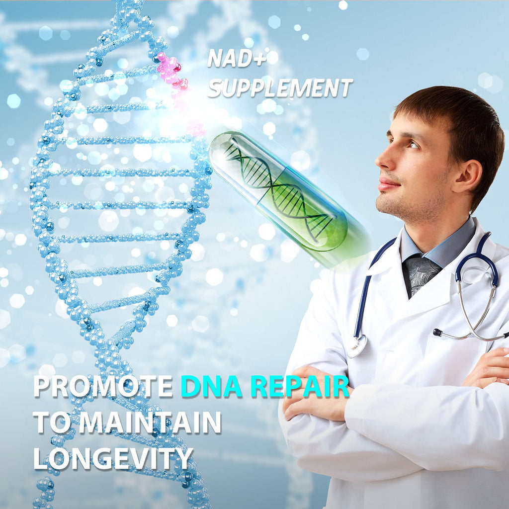 TEATTY NAD+ & Resveratrol Supplement - NMN Alternative with 120 Capsules, Anti-Aging Cellular Support, Energy & Longevity Booster, DNA Repair Formula TEATTY Au supplements