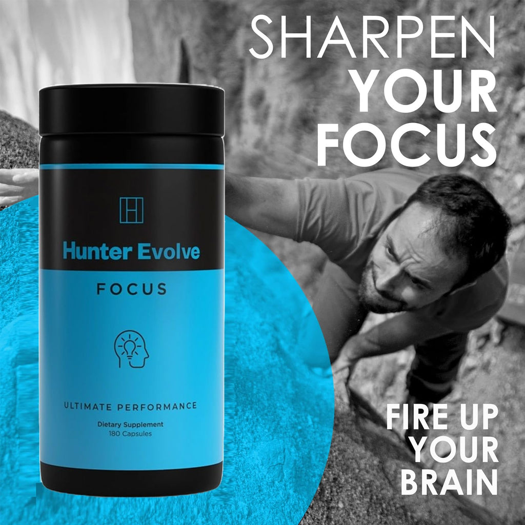 ROAR AMBITION Genuine Hunter Focus Premium Nootropic Brain Supplement for Memory and Focus - US Made with All Natural Ingredients Incl L-Theanine, Bacopa Monnieri & Lion's Mane ROAR AMBITION Au supplements