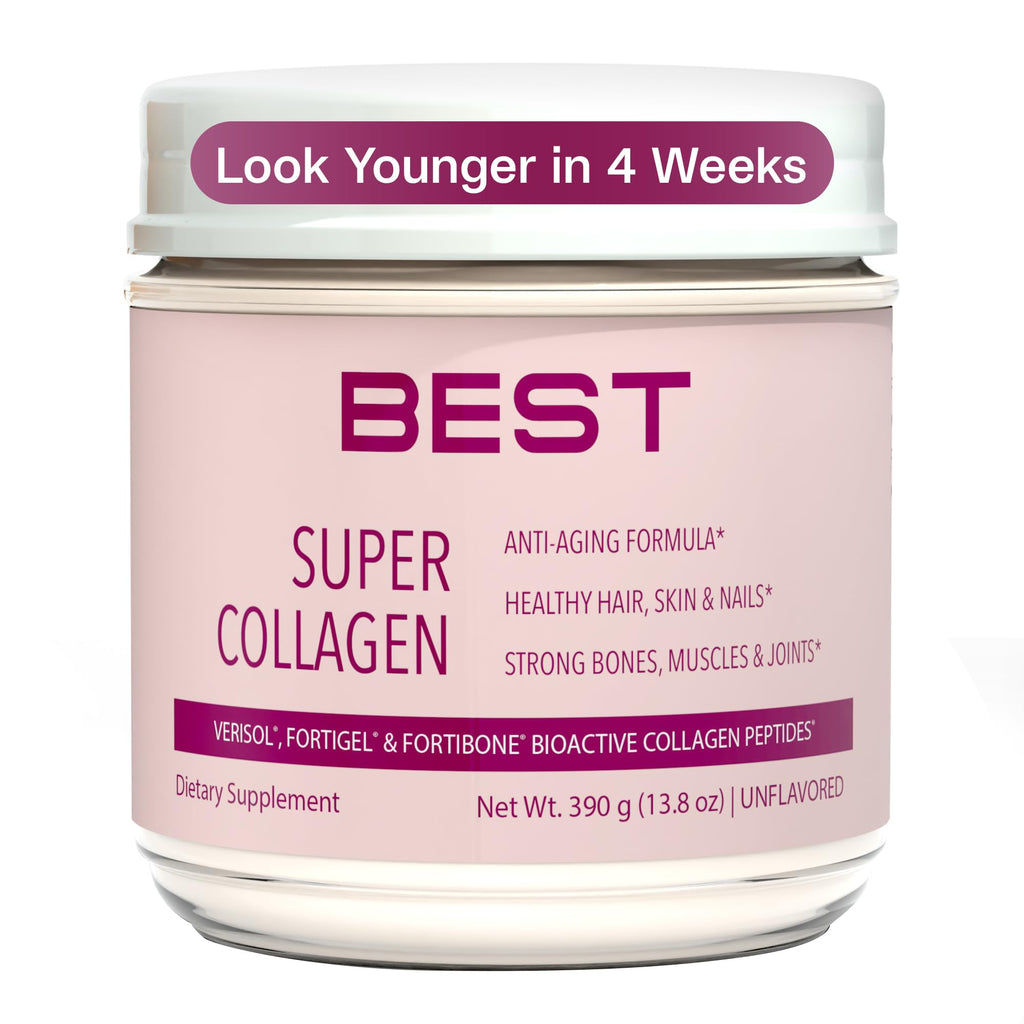FORTIBONE® Collagen - 3 Clinically-Supported Bioactive Collagen Peptides with FORTIBONE®, FORTIGEL®, VERISOL® Unflavored Collagen for Women - Reduce Wrinkles,
