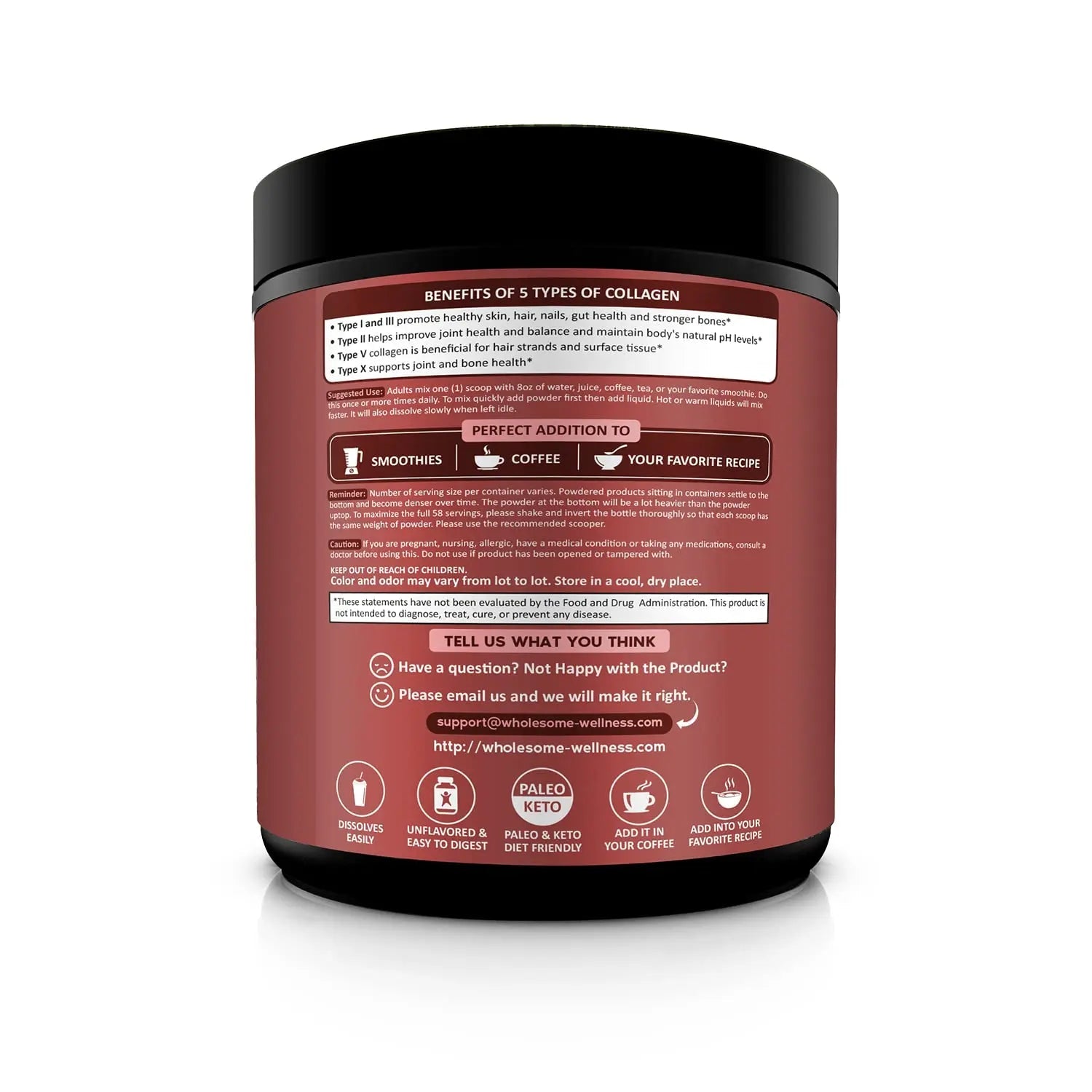 Multi Collagen Protein Powder Hydrolyzed (Type I II III V X) Grass-Fed All-in-One Super Wholesome Wellness Au supplements
