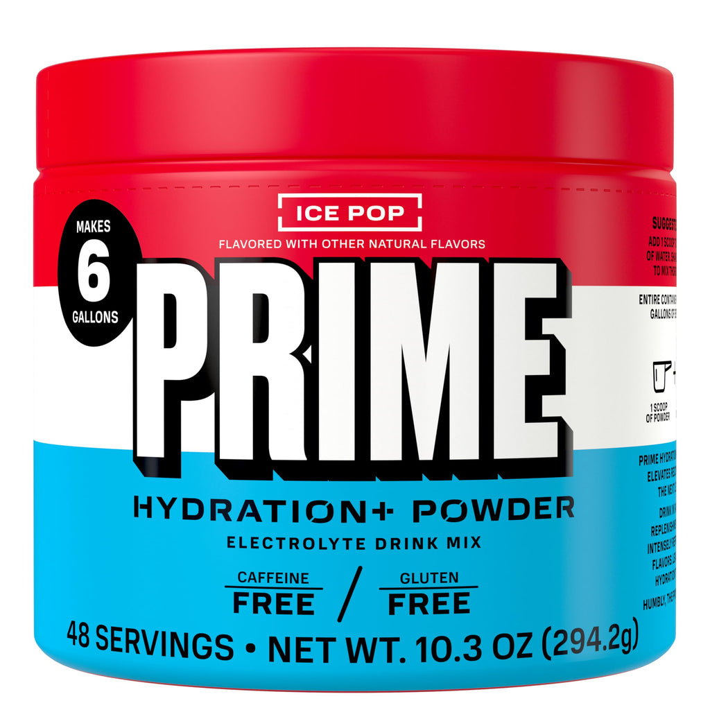 PRIME HYDRATION+ Electrolyte Powder, Ice Pop, Sugar Free Hydration Drink Mix with Potassium, Magnesium & B Vitamins to Replenish Fluids,
