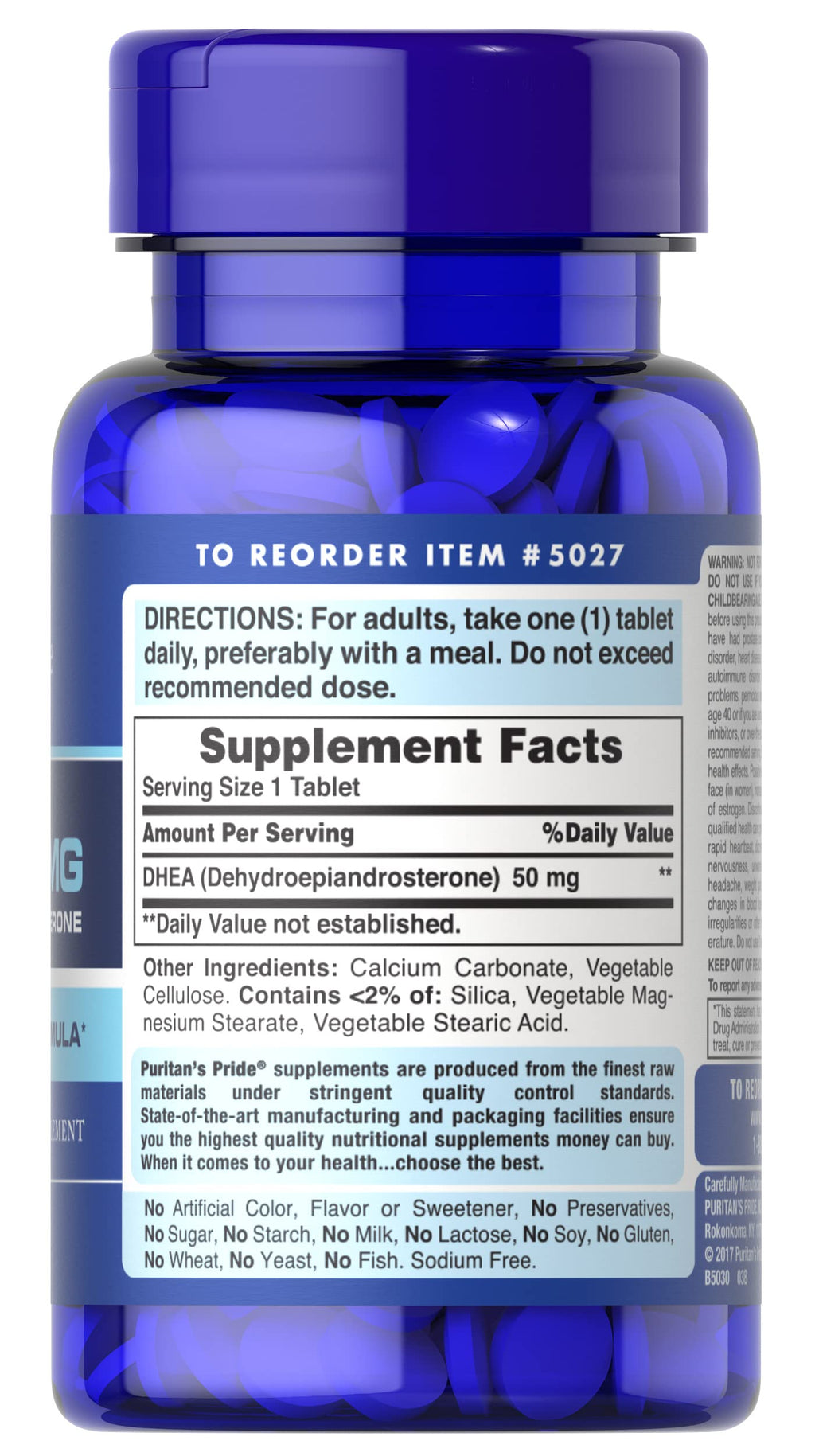 Puritan's Pride DHEA 50Mg, May Promote Sugar Metabolism, 100 Count Puritan's Pride Au supplements