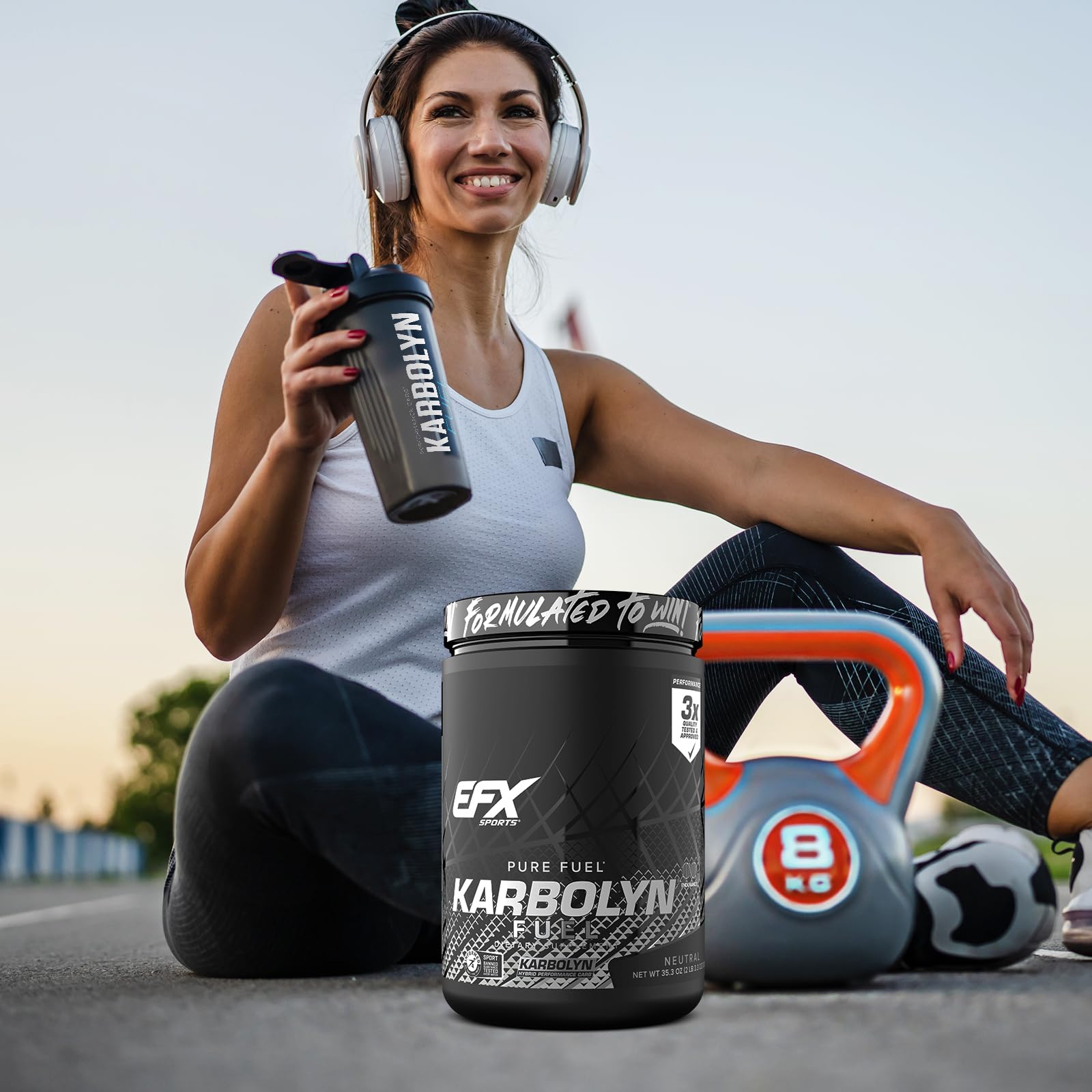 EFX Sports Karbolyn Fuel | Fast-Absorbing Carbohydrate Powder | Carb Load, Sustained Energy, Quick Recovery | Stimulant Free | 20 Servings (Neutral)