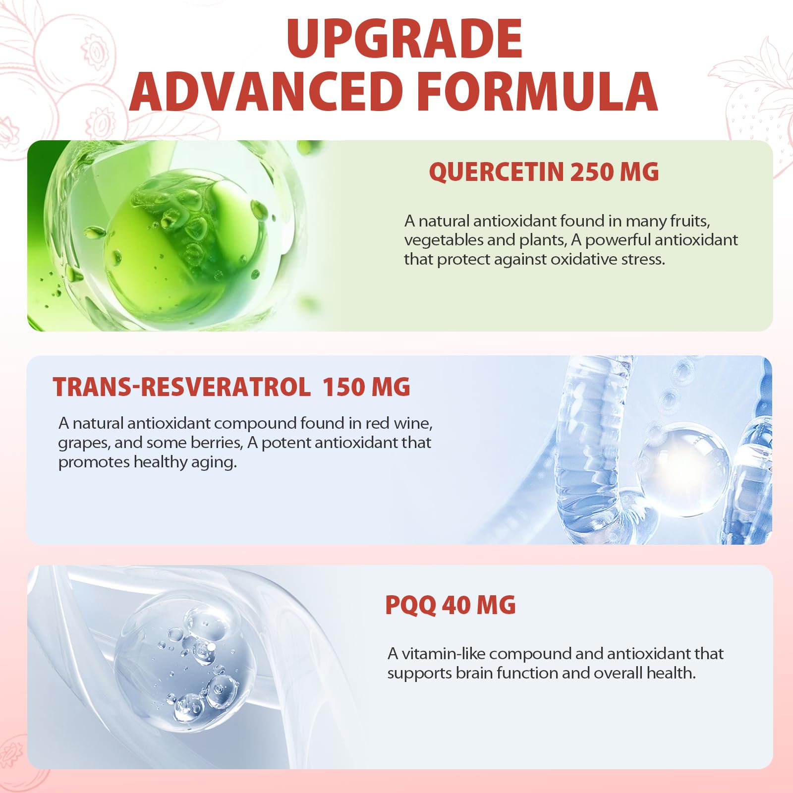 ZOROAHER 1000mg High-Potency NAD+ Liquid Supplement, Quercetin Phytosome & Resveratrol with PQQ, Boosts Cellular Energy