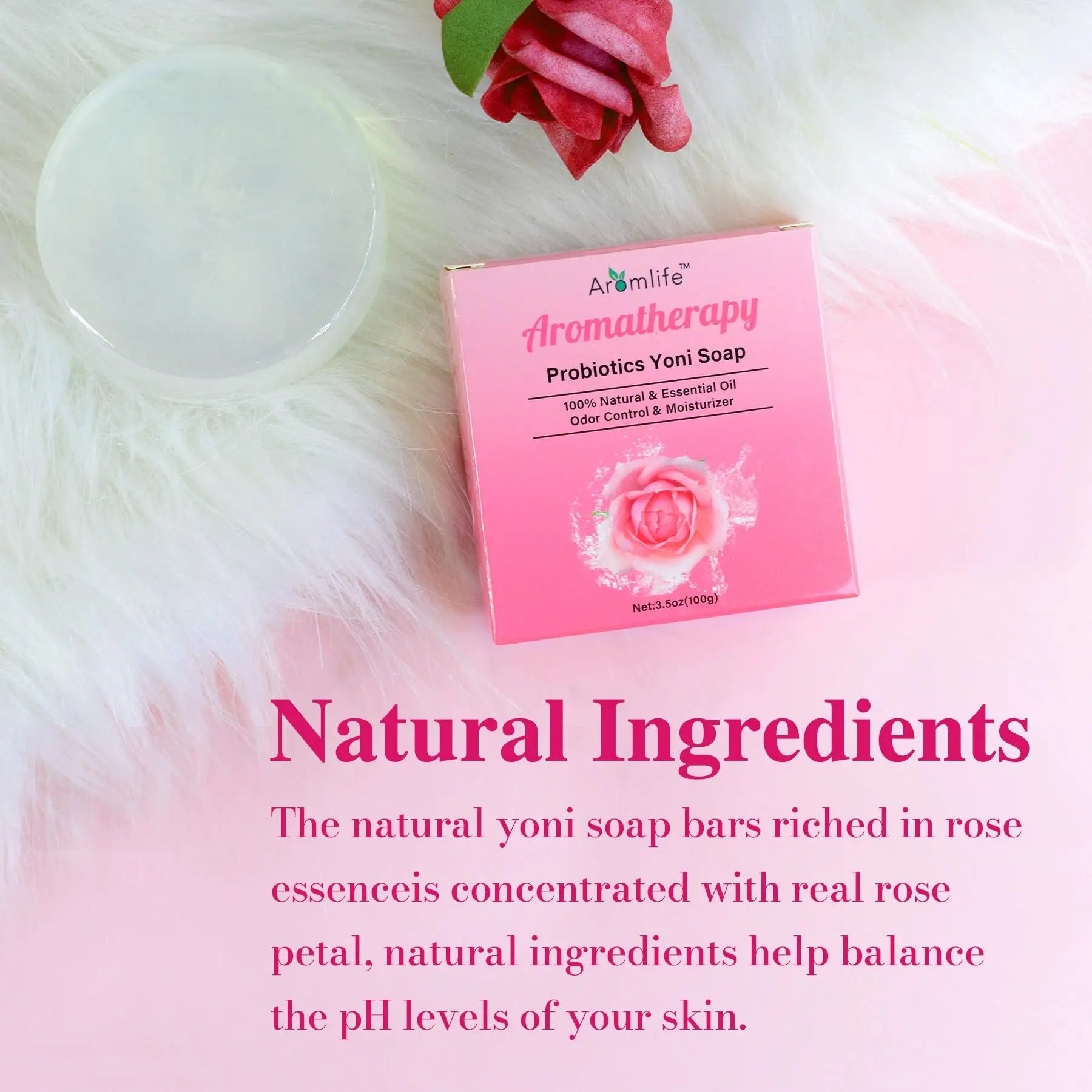 Aromlife Rose Yoni daily Wash Set - Yoni Oil & Yoni Bar & Yoni Feminine Wash, Ph Balance for Women Aromlife Au supplements