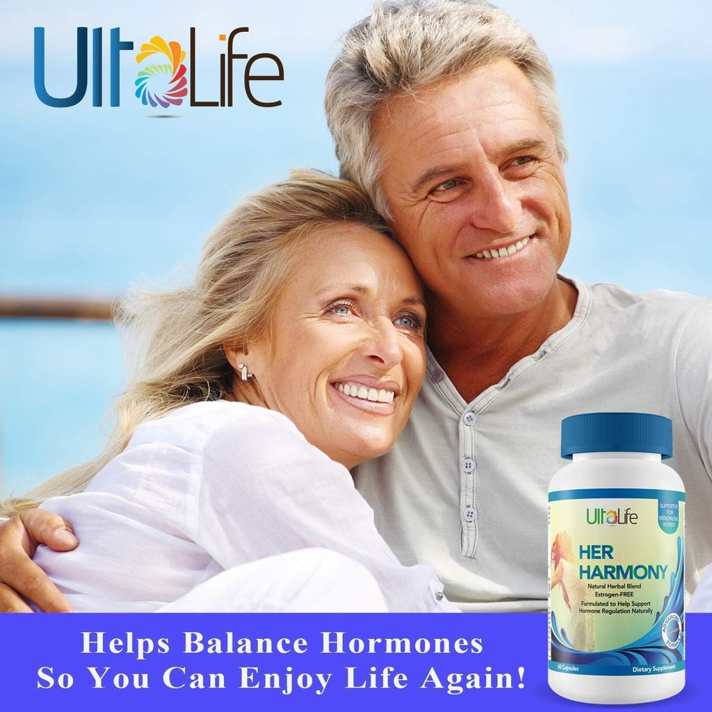 UltaLife Her Harmony Menopause Supplements for Women - Hot Flashes Menopause Relief & Hormone Balance for Women - Contains Black Cohosh, Dong Quai, Red Clover & More - Estrogen Free - 120 Capsules ULTALIFE Au supplements