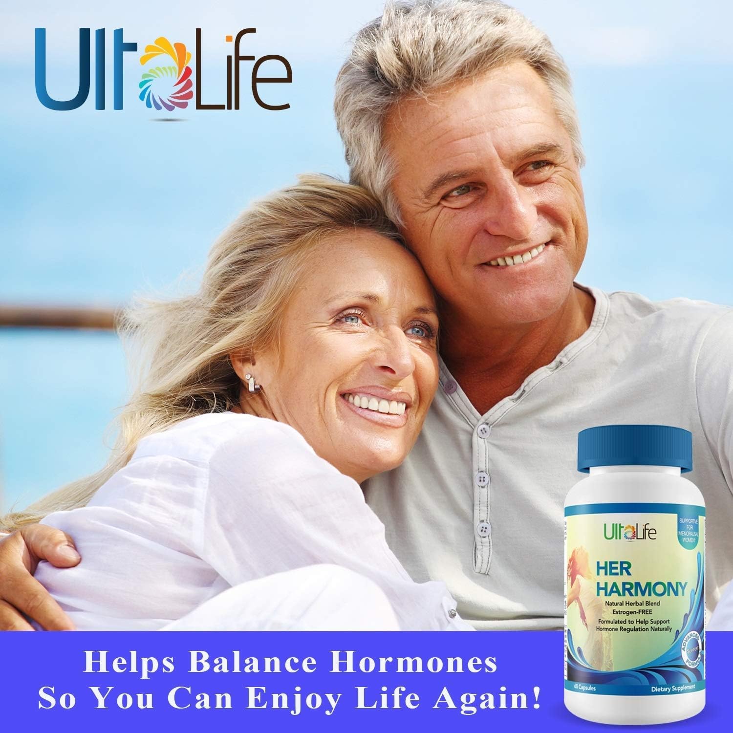 UltaLife Her Harmony Menopause Supplements for Women - Hot Flashes Menopause Relief & Hormone Balance for Women - Contains Black Cohosh, Dong Quai, Red Clover & More - Estrogen Free - 120 Capsules ULTALIFE Au supplements