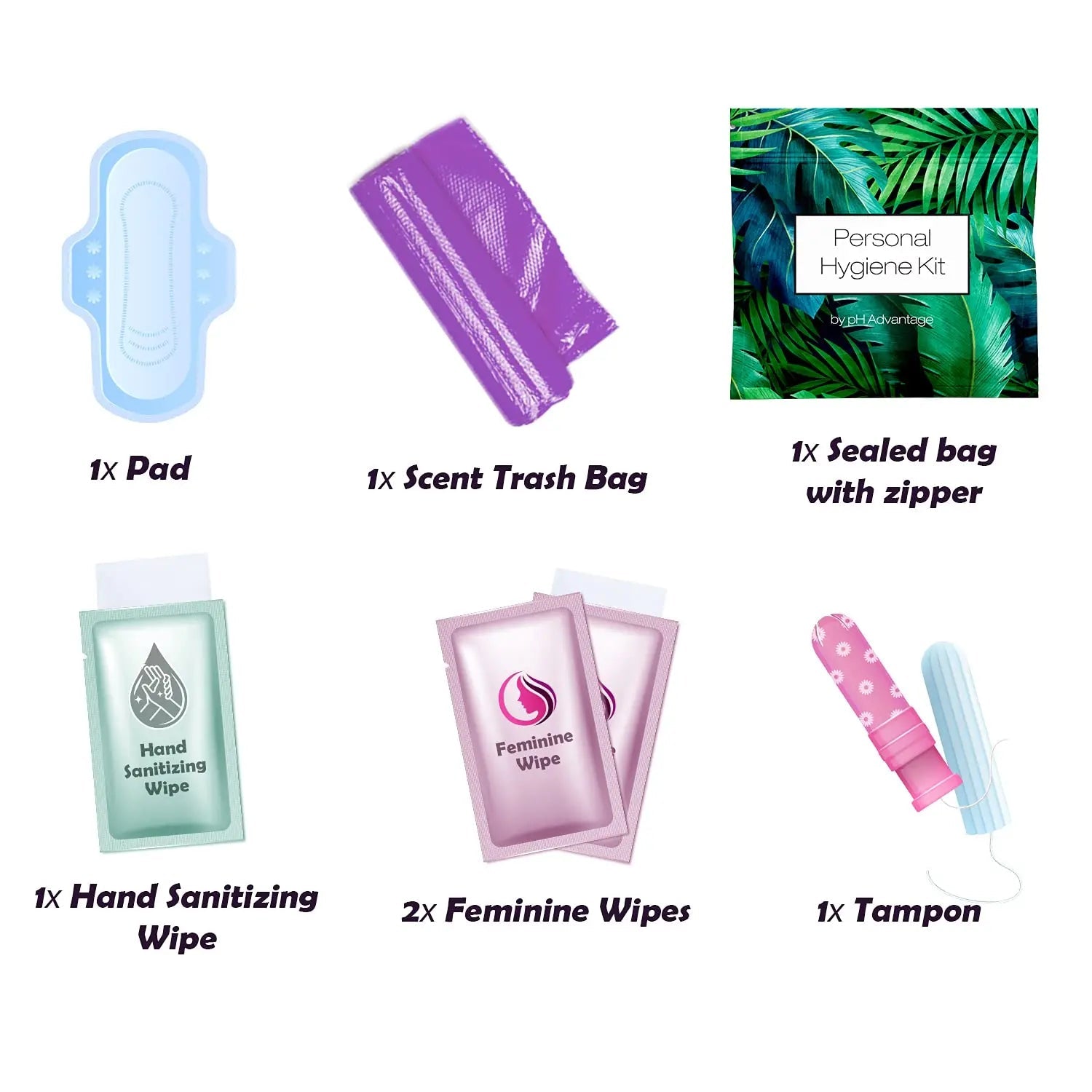 Menstrual Kit All-in-One | Convenience on The Go | Single Period Kit Pack for Travelling, Tweens pH Advantage Au supplements