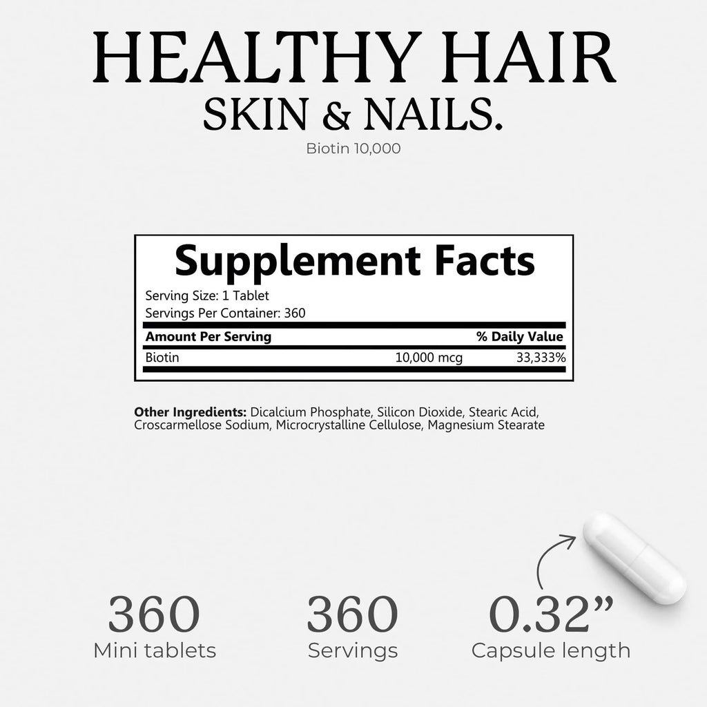 Bliss Serenity Biotin 10000mcg - Max Strength Biotin Supplement - Hair Skin and Nails Vitamins Bliss Serenity Au supplements