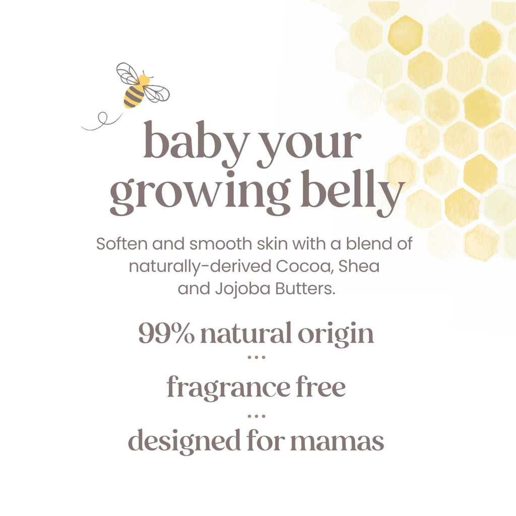 Burt's Bees Mama Belly Butter Stretch Mark Cream for Pregnancy Massages Body & Reduces Scar Appearance, Prenatal & Postnatal Tummy Skin Care