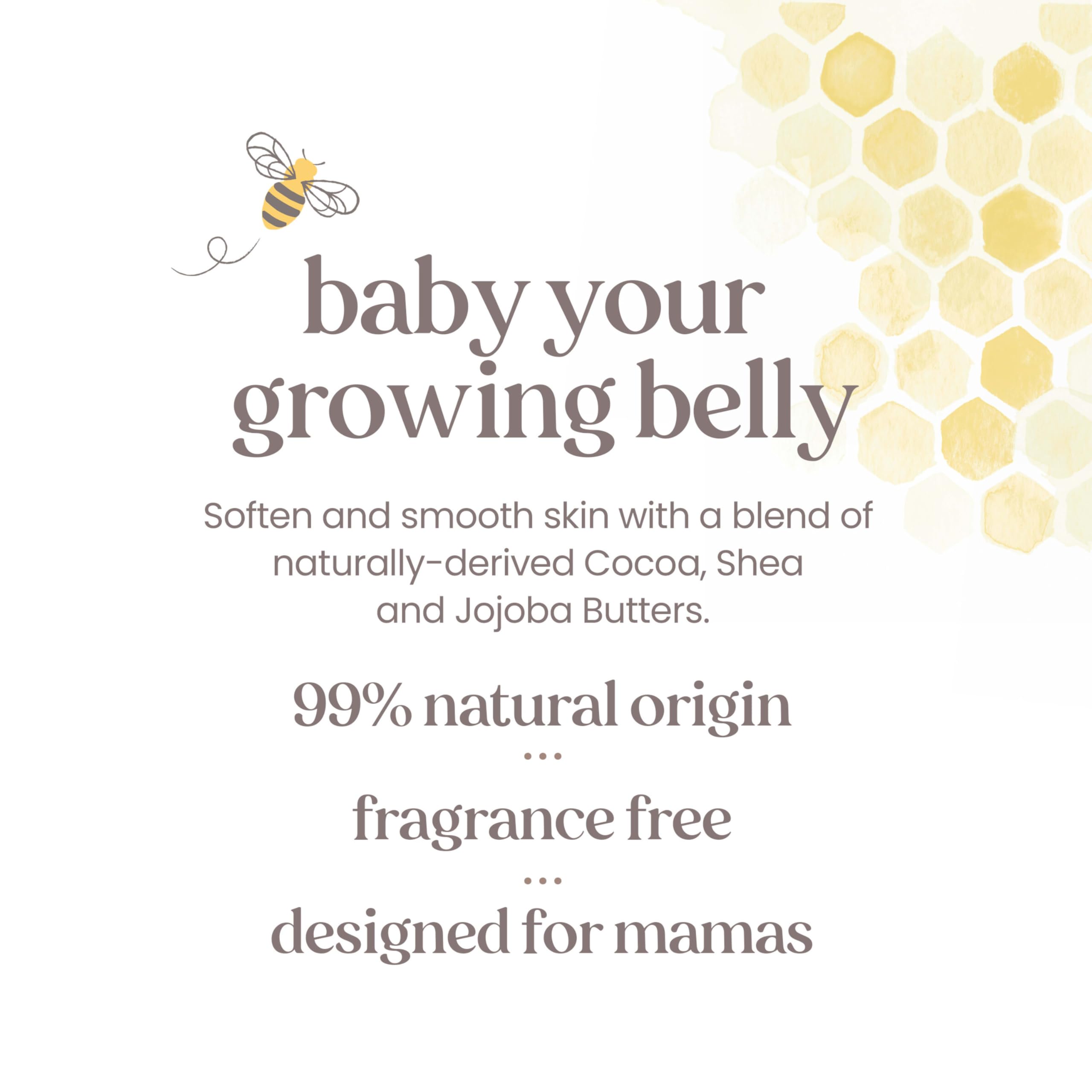 Burt's Bees Mama Belly Butter Stretch Mark Cream for Pregnancy Massages Body & Reduces Scar Appearance, Prenatal & Postnatal Tummy Skin Care