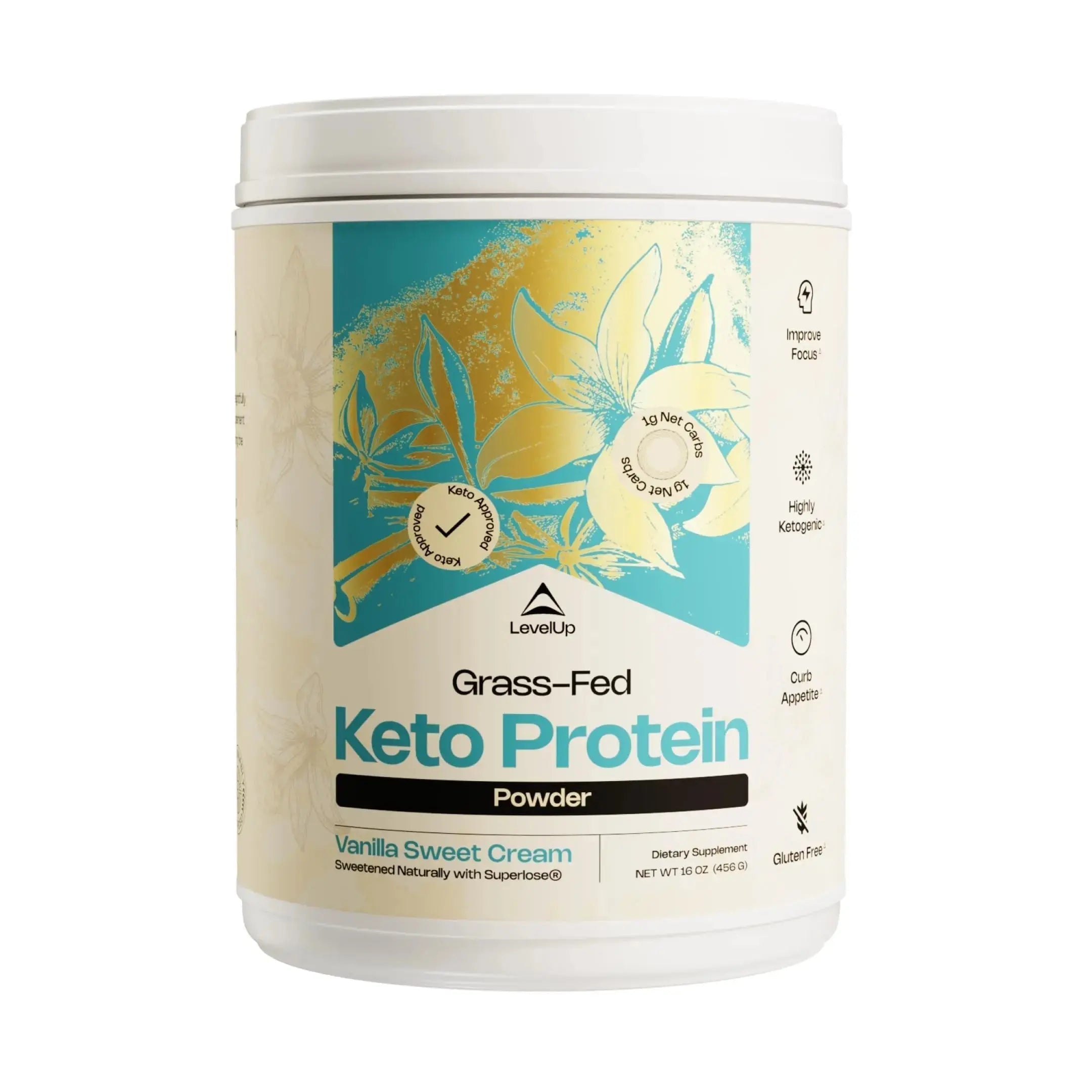 LevelUp Keto Protein, with Collagen Peptides, Energizing MCT, Whey Isolate Protein, Ketogenic Protein Powder Supplement - Vanilla Sweet Cream LevelUp Au supplements