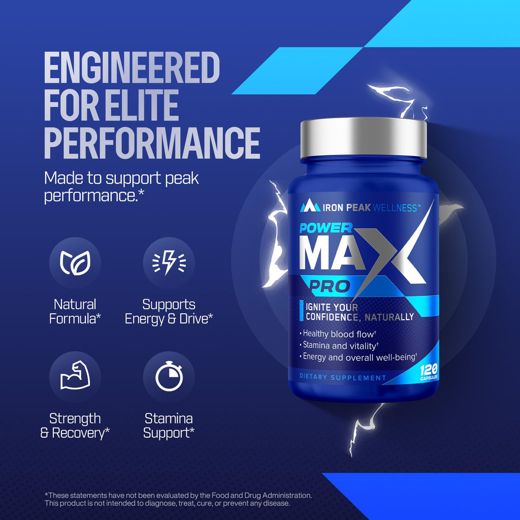 Testosterone Booster Pills for Men - Male Enhancing Supplement - Fast Acting Blood Flow, Muscle Growth, Strength, Energy, Libido, Endurance, Workout - Natural Performance Test Boost - 60 Day Serving IronPeak Wellness Au supplements