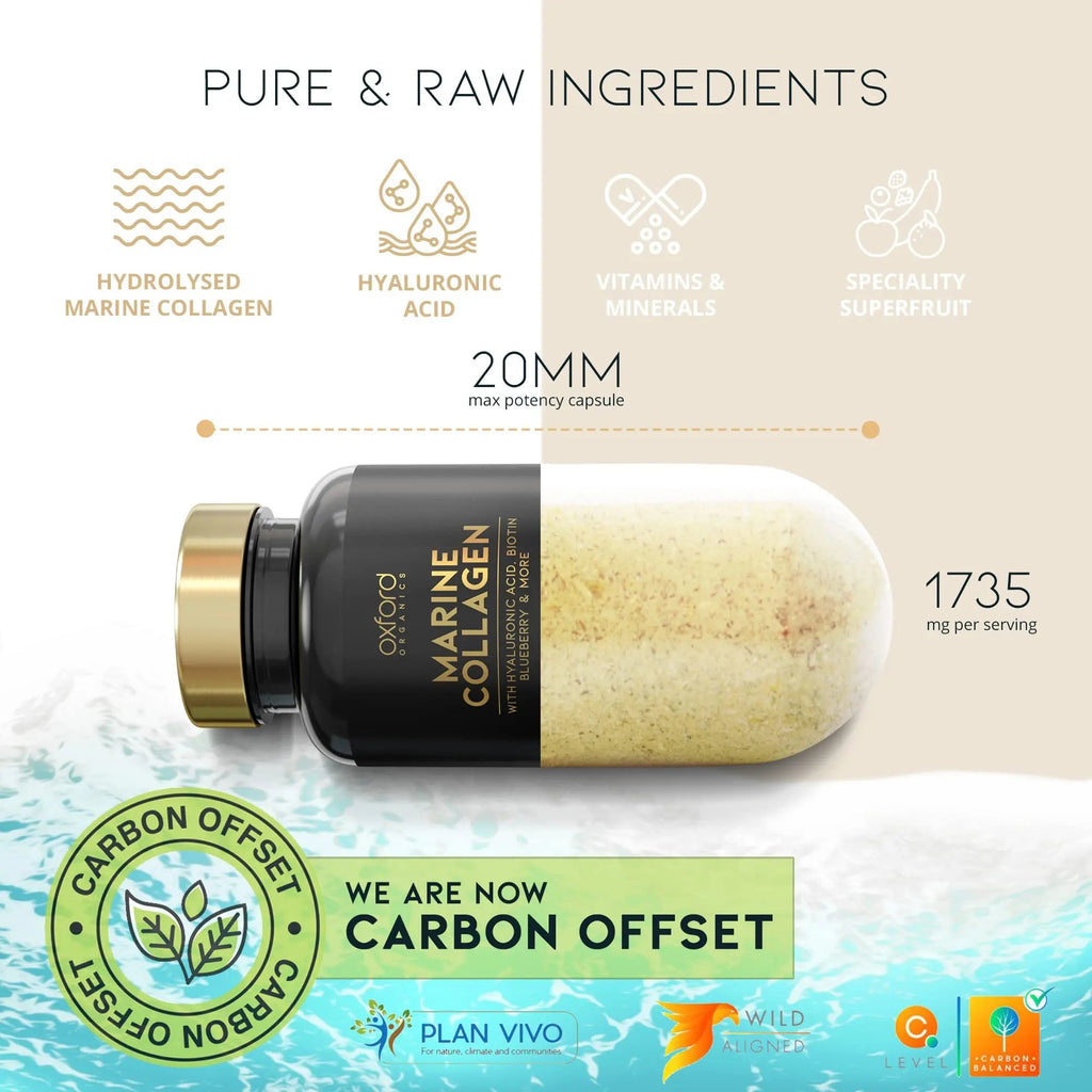 Advanced Marine Collagen Capsules | 1735mg Superfood & Vitamin Boosted Complex for Glowing Hair, Skin & Nails Oxford Organics Au supplements