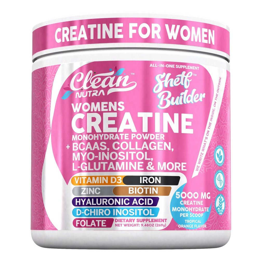 Creatine for Women | Creatine Monohydrate + Powder Myo-Inositol Collagen Biotin Hyaluronic Acid Folate L Glutamine Vitamin D3 Iron Zinc