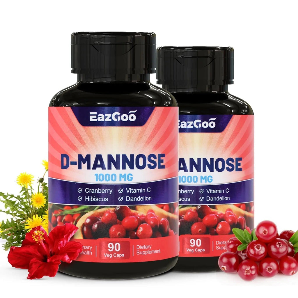 EAZGOO D-Mannose Supplement – 1000mg Capsules with Cranberry, Vitamin C, Hibiscus & Dandelion Extract, Support Urinary Health, D Mannose & Cranberry Capsules, 90 Count(Pack of 2) EAZGOO Au supplements