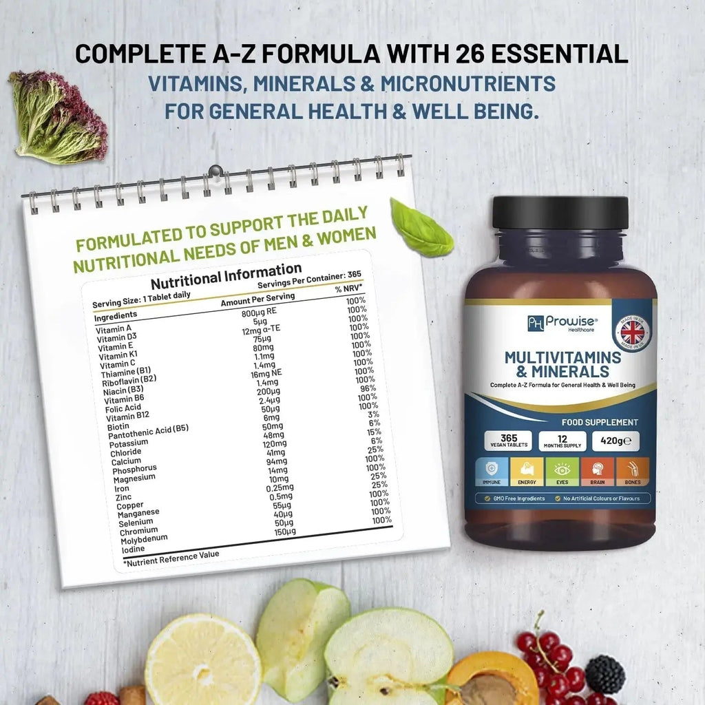 A-Z Multivitamins & Minerals I 365 Vegan Tablets (1 Year Supply) I 26 Essential Active Vitamins, Minerals & Micronutrients PH PROWISE Healthcare Au supplements