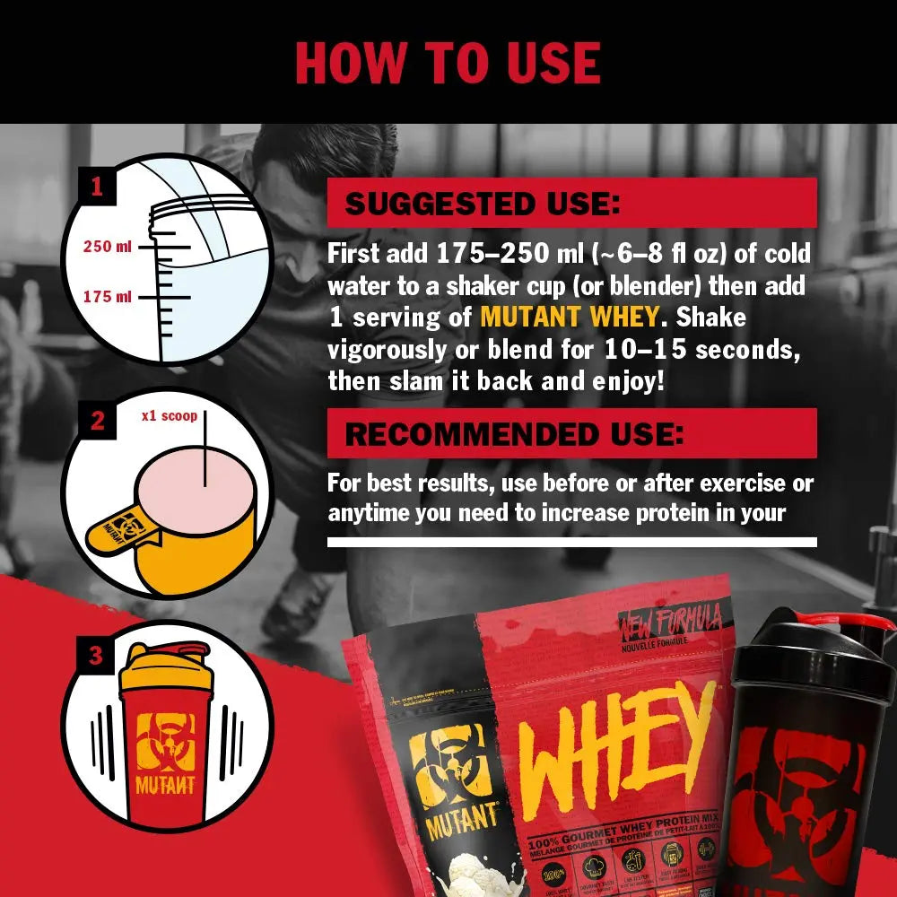 Mutant Whey – 100% Whey Protein Powder, Gourmet Taste, 22g of Protein, 10.4 g EAAs, 5 g BCAAs Mutant Au supplements