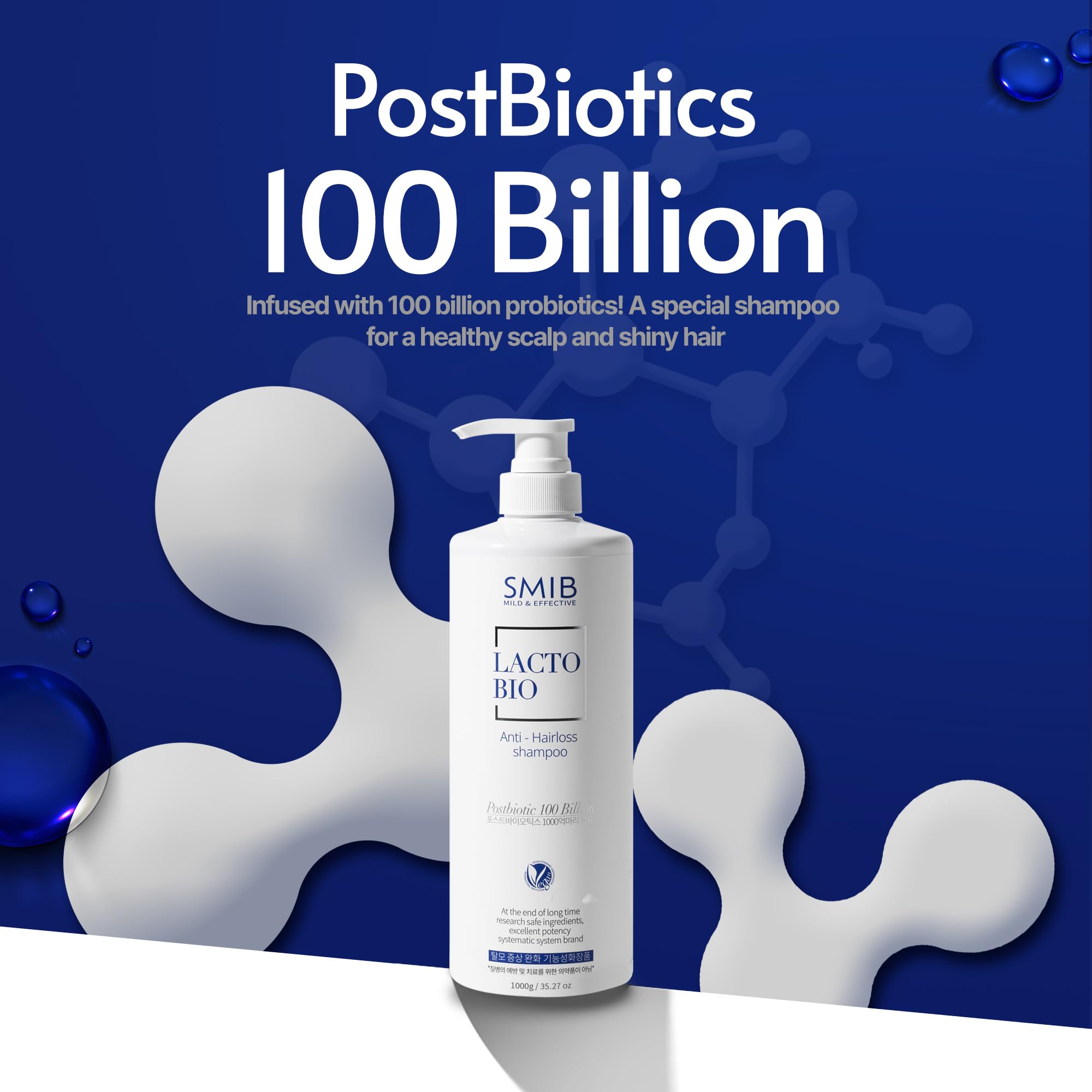 SMIB Lactobio Shampoo – With 100 Billion Postbiotics – For Fuller-Looking Hair and Scalp Care – Korean-Inspired Formula (35.27 oz) SMIB Au supplements
