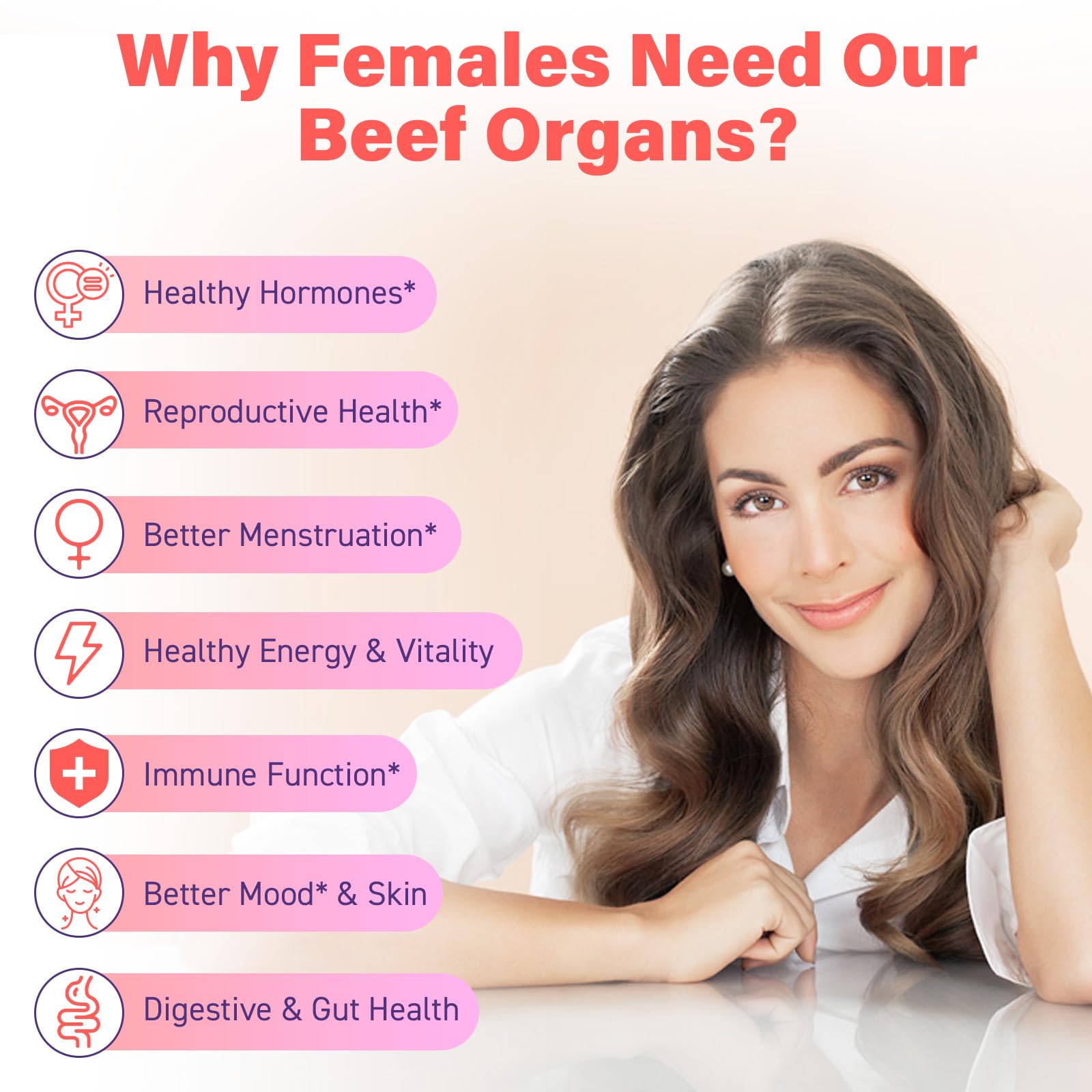 (180 Gummies) Beef Organ Supplement for Women - 5300mg Beef Liver, Kidney, Uterus & 10 More, for Hormone Balance, Menstruation, Energy, Immunity, Gut & Skin Health - 100% Grass Fed & Pasture Raise Fepoukak Au supplements