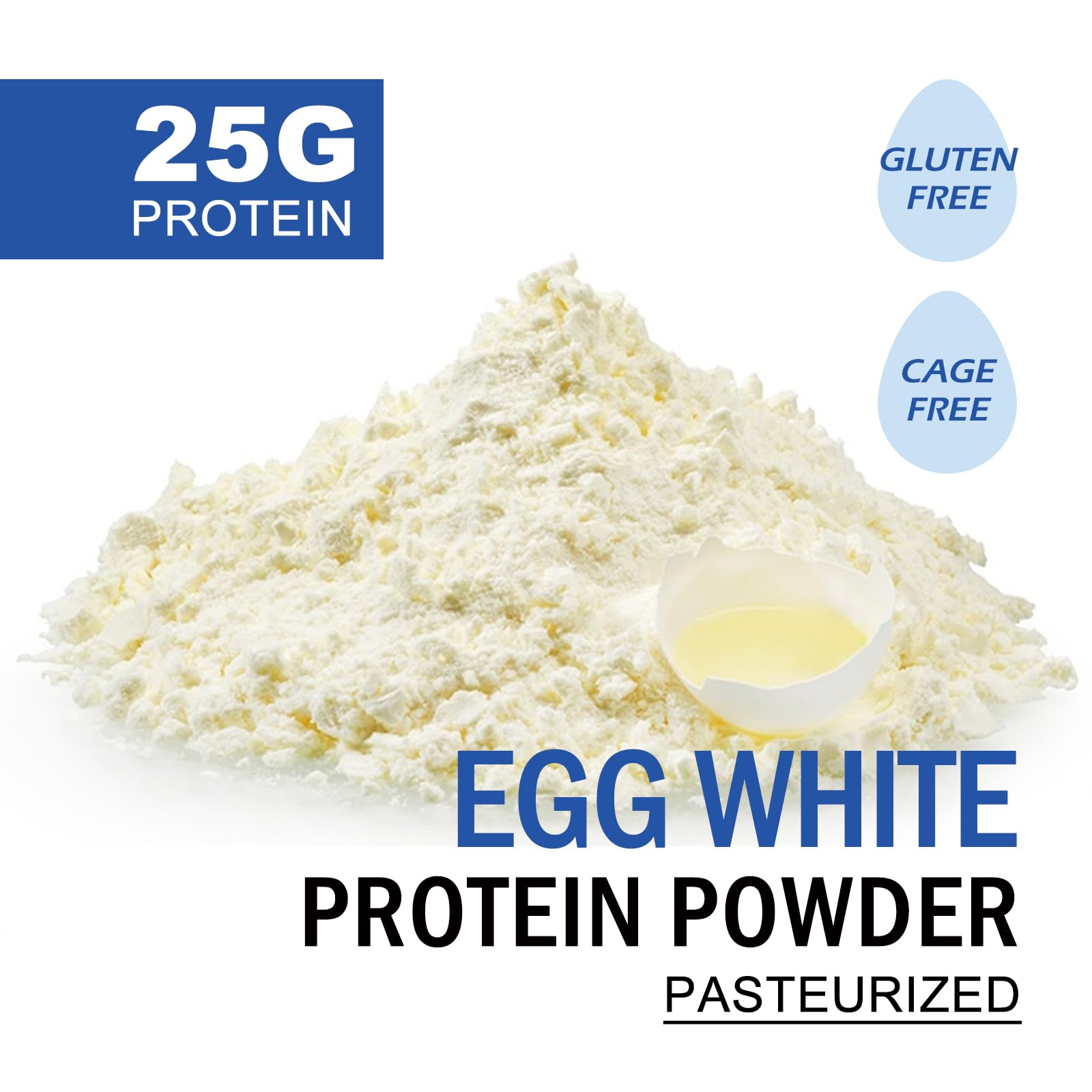 Talcufon Egg White Protein Powder 8 Oz Pasteurized No Additives, High Protein, Gluten-Free Ideal for Baking and Cooking, Unflavored 227G