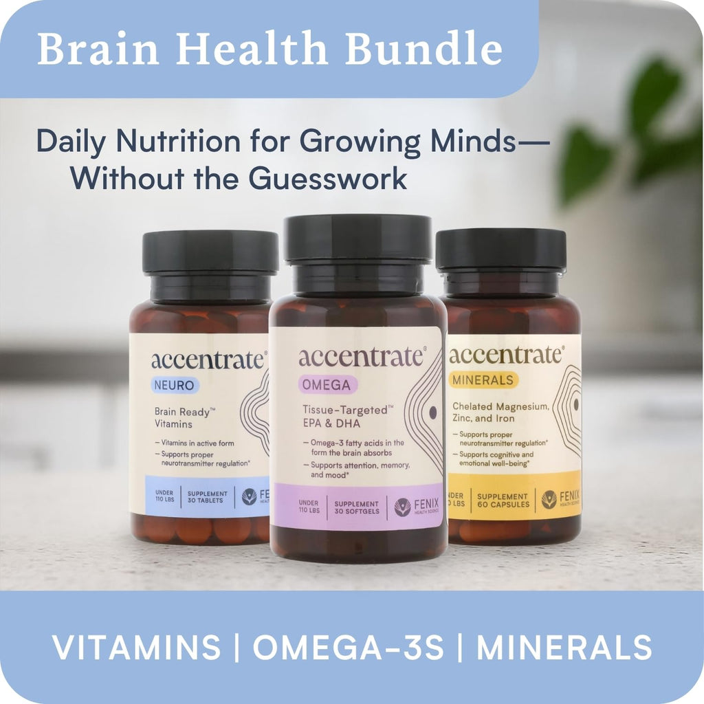 Accentrate Brain Supplement for Focus, Attention, Mood | Complete Vitamin B Complex | Brain Health | Methylated Multivitamin w/L-Methylfolate (5-MTHF), Cofactors Methyl-B12 & P5P | MTHFR Supplement
