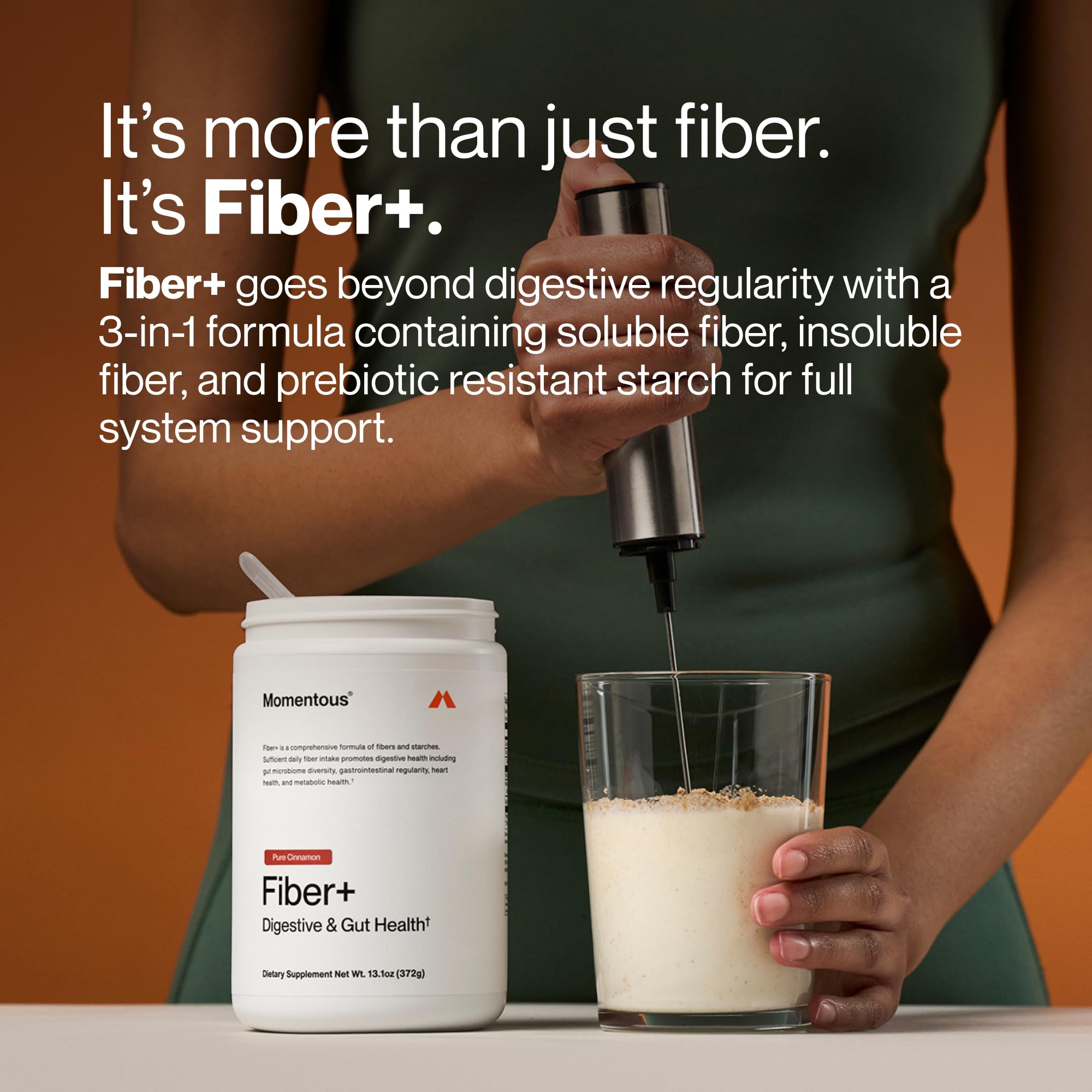 Momentous Fiber+ - Daily Multi-Source Fiber Blend to Support Nutrient Absorption, Natural Energy Production, & Recovery - NSF Certified for Sport - Non-GMO & Gluten-Free