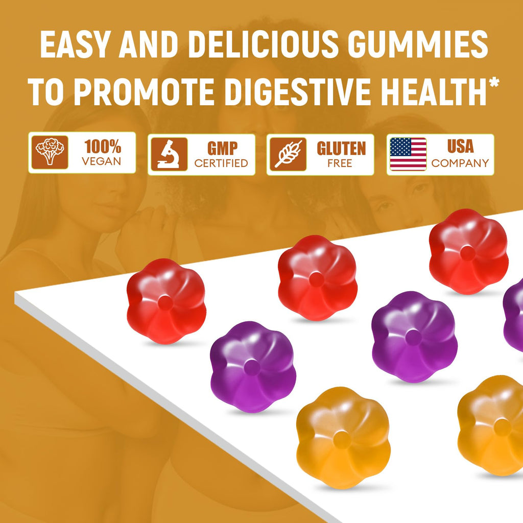 Migcopat 10G Fiber Gummies with Probiotics, Fiber Supplement with 30 Billion CFU Probiotics Blend, ACV, Vitamin C, Inulin - Support Digestive Health