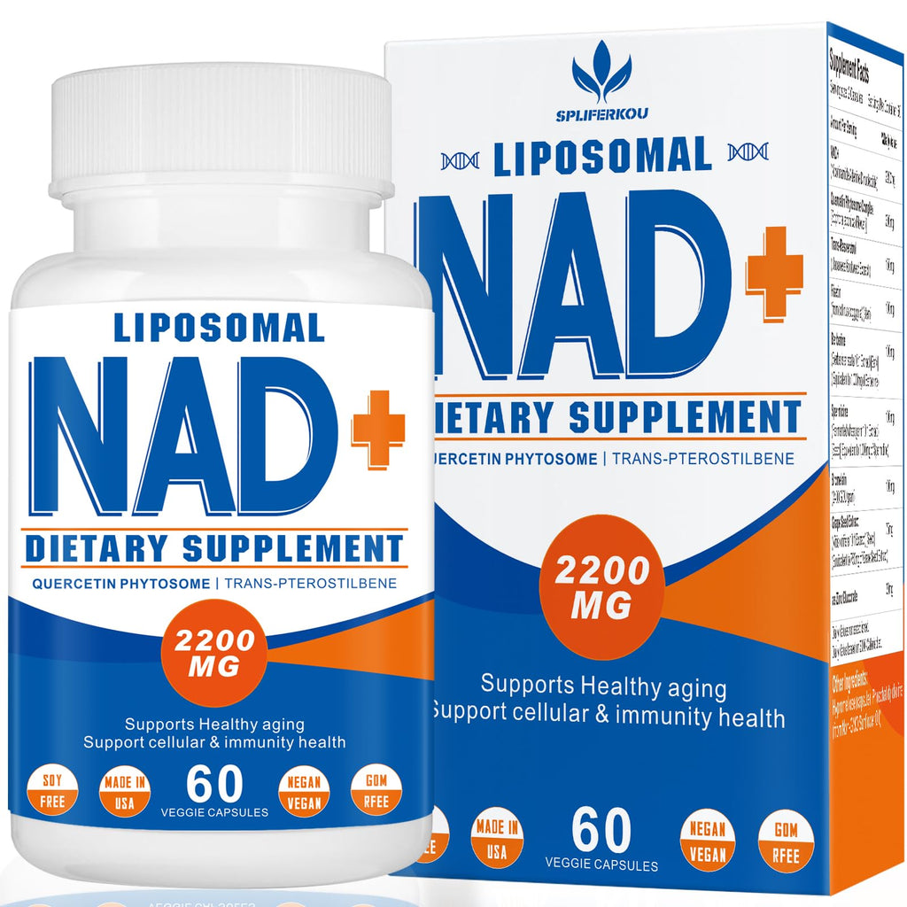 Spliferkou 2200mg Liposomal NAD+ Supplement - Enhances Cell Energy & Aging Defese, 60 Capsules Spliferkou Au supplements