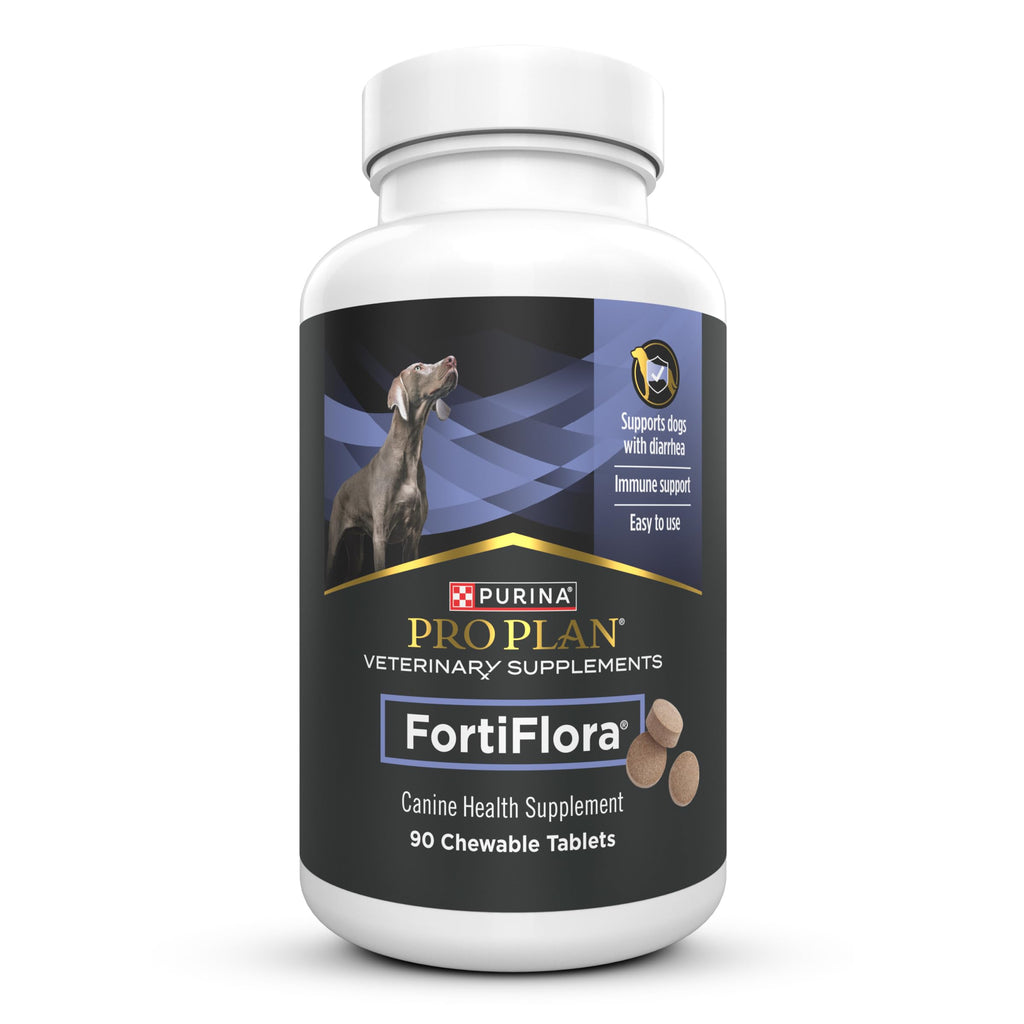 Purina Pro Plan Veterinary Supplements FortiFlora Daily Probiotics for Dogs Chewable Tablets for Digestive Gut Health and Diarrhea - 90 ct. Canister Pro Plan Veterinary Diets Au supplements