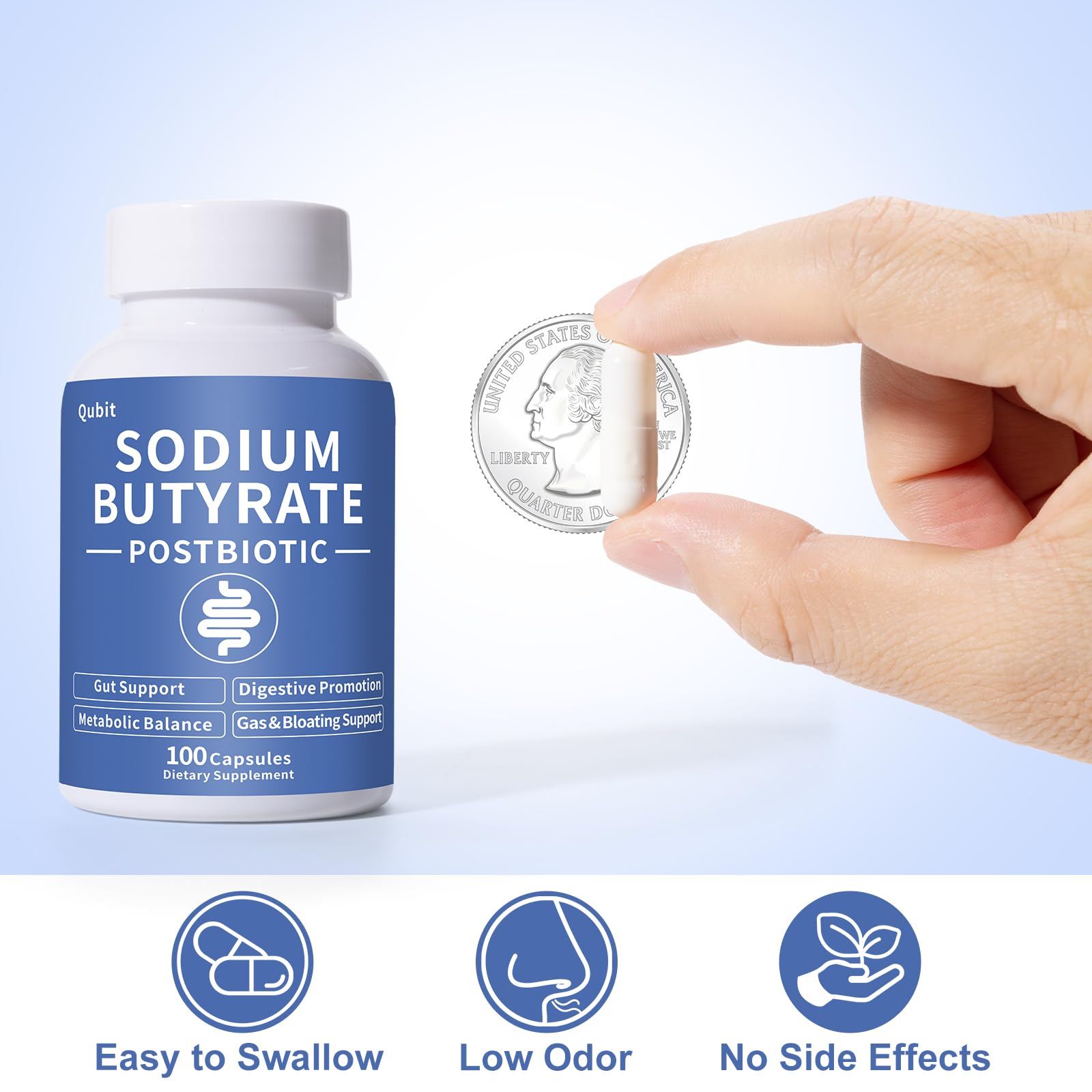 Sodium Butyrate, Butyrate Gut Health Supplement, Postbiotic for Gut, Stomach & Digestive, Support IBS, Leaky Gut, Gas & Bloat, Low Odor, 100 Vegan Capsules Jkrova Au supplements