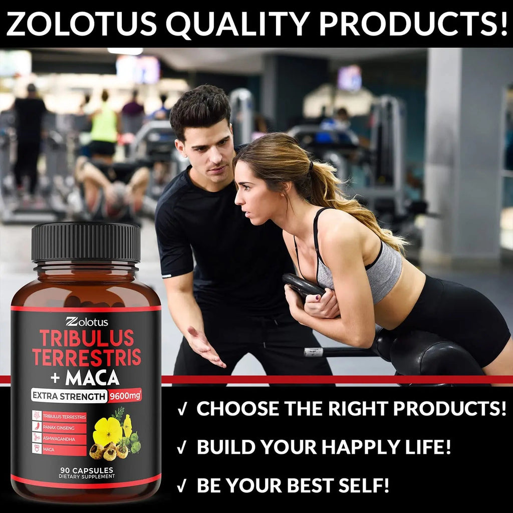 Zolotus Premium Tribulus Terrestris Capsules - 9600mg Per Serving - Combined Zolotus Au supplements