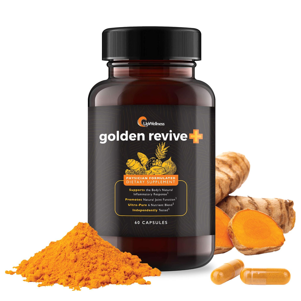 UpWellness Golden Revive + Joint Support Supplement Featuring Turmeric with Black Pepper, Quercetin, and Magnesium- Turmeric Boswellia Supplement