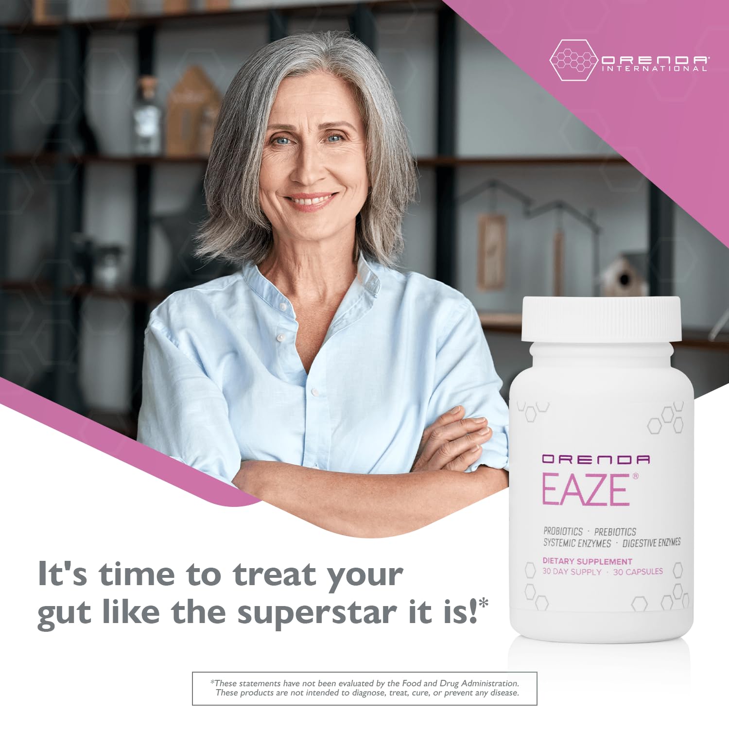 Orenda Eaze®: Gut Wellness Capsules | 6-in-1 Digestive Support with Probiotics, Endospores, Peptizyme-SP EN, Prebiotics, and Digestive Enzymes